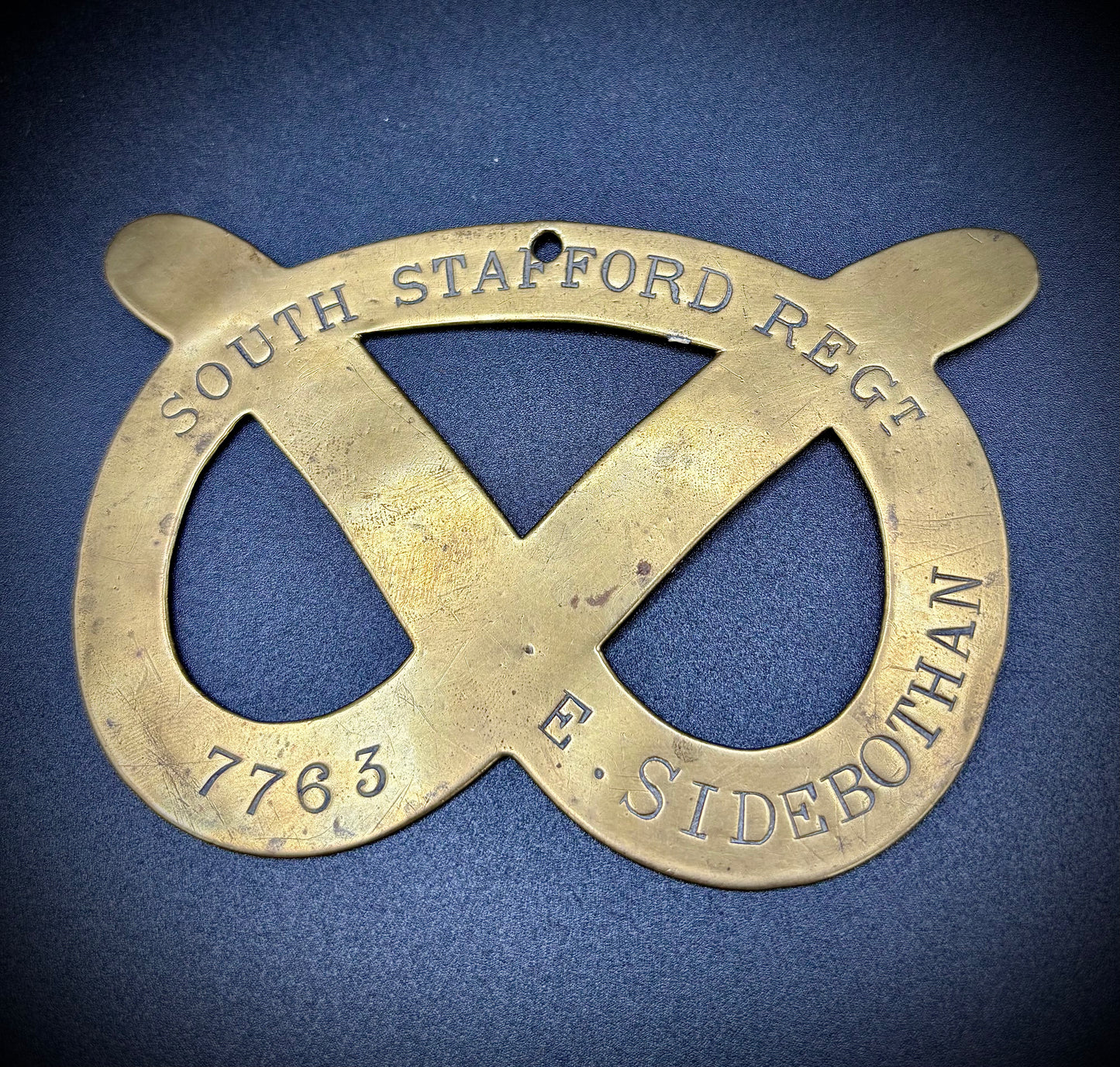 WW1 South Staffordshire Regiment Bed Plate