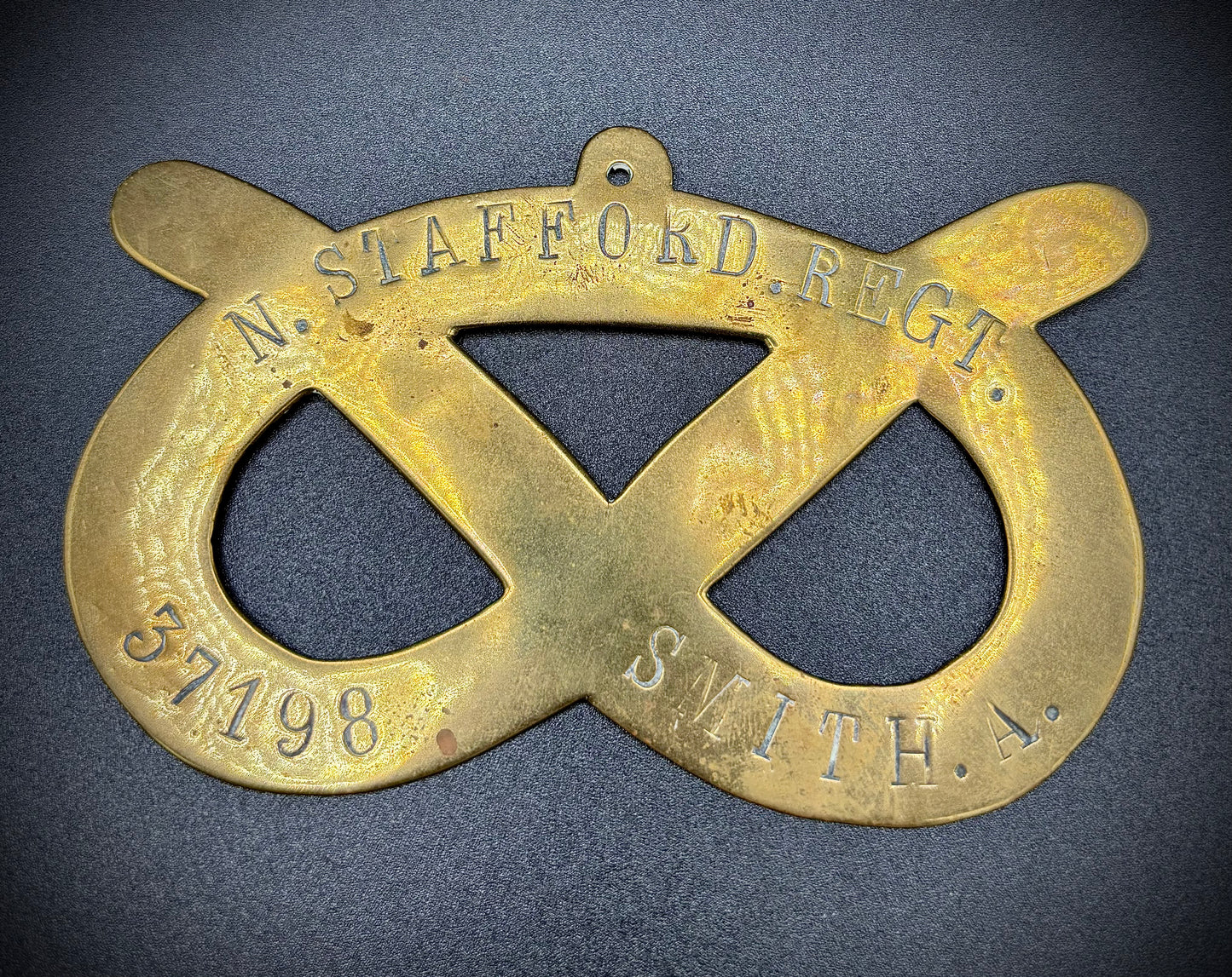 WW1 North Staffordshire Bed Plate