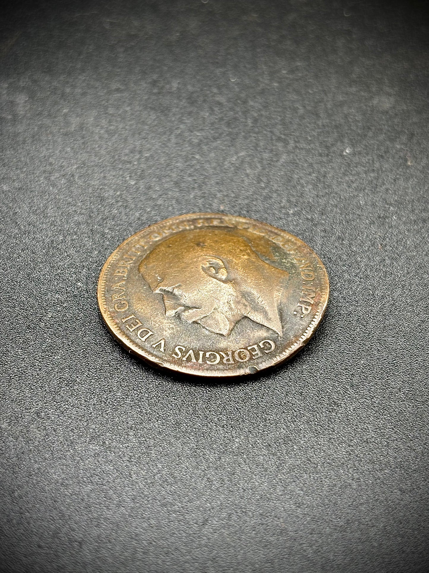 WW1 1915 Dated Penny Coin Hit By Shrapnel