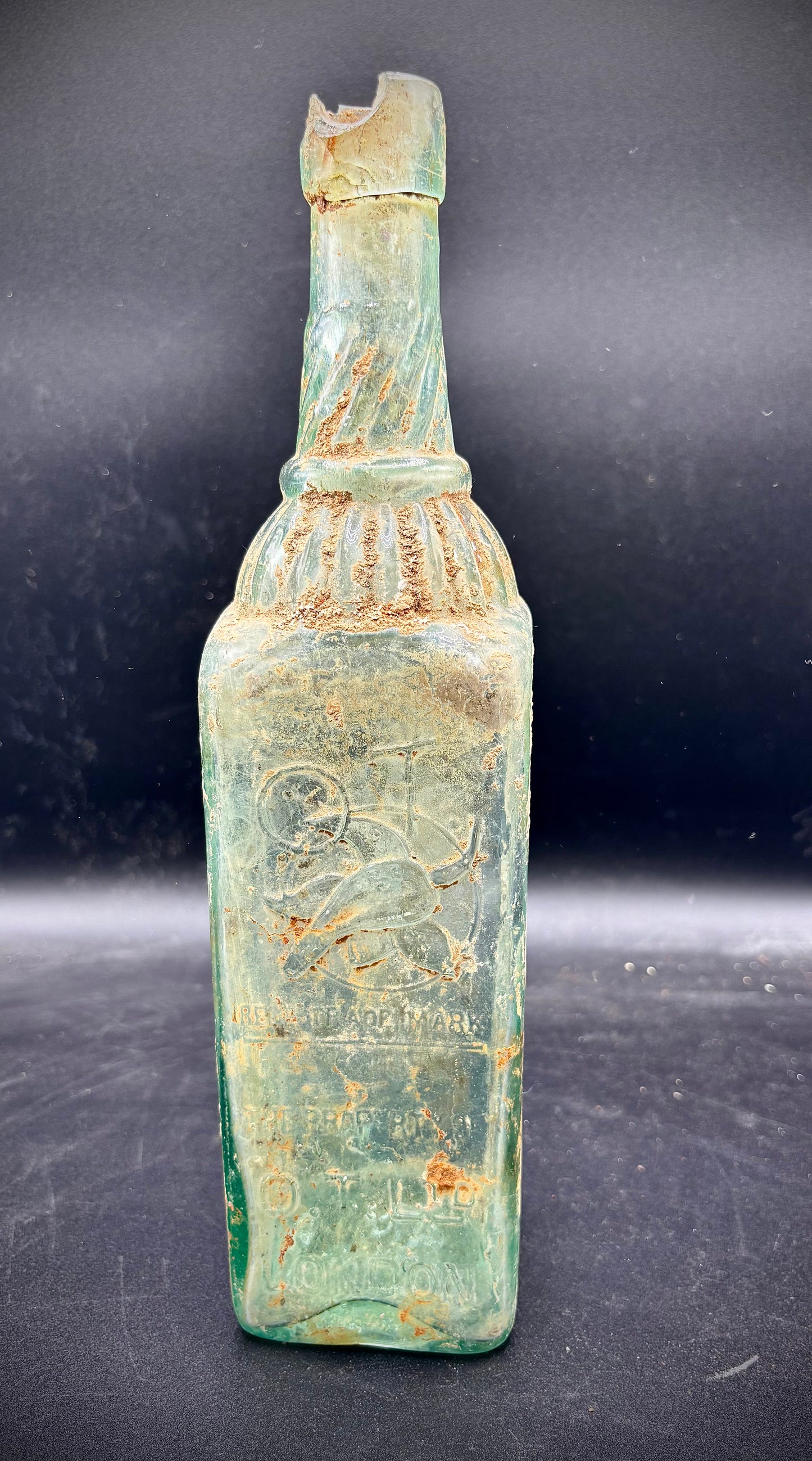 WW1 British Gin Bottle Made In London, Found In Albert Somme