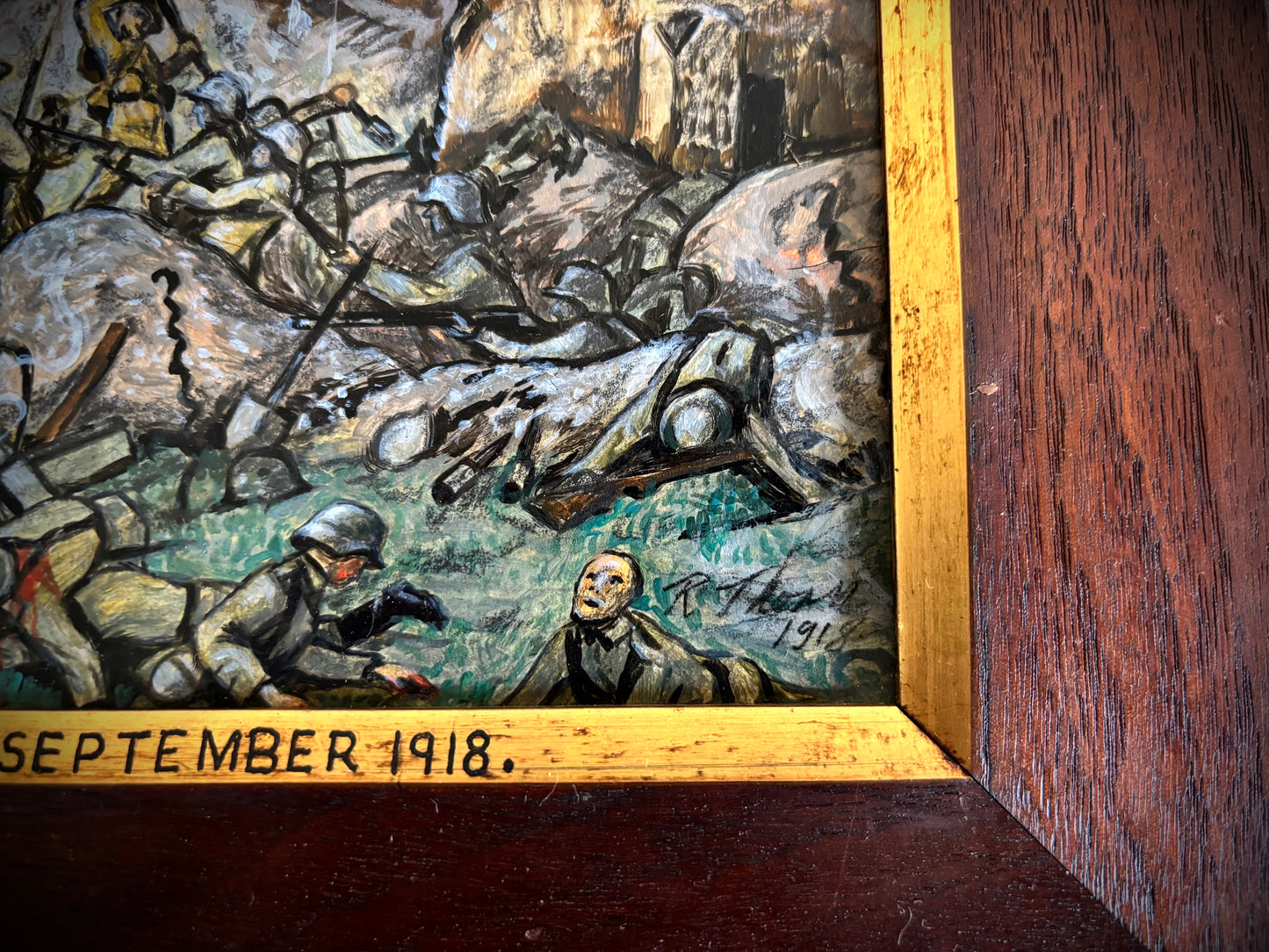 WW1 Painting Of The Attack Of The Hindenburg Line September 1918