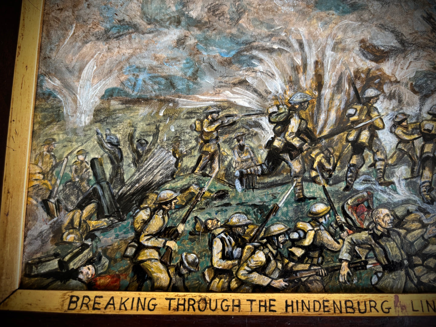 WW1 Painting Of The Attack Of The Hindenburg Line September 1918