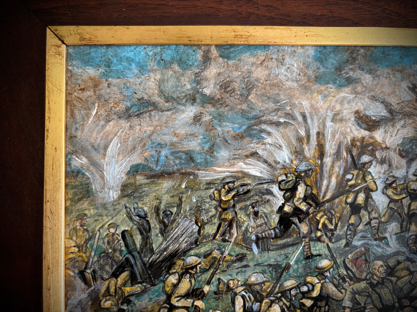 WW1 Painting Of The Attack Of The Hindenburg Line September 1918
