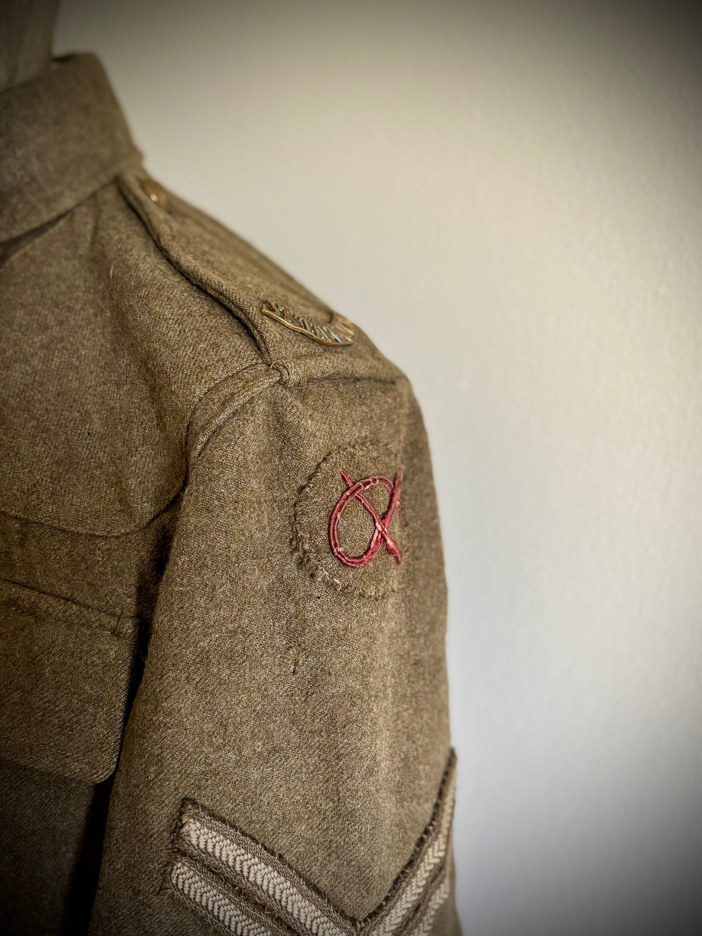 WW1 Helmet, Tunic and Cap 1/5th South Staffordshire Named