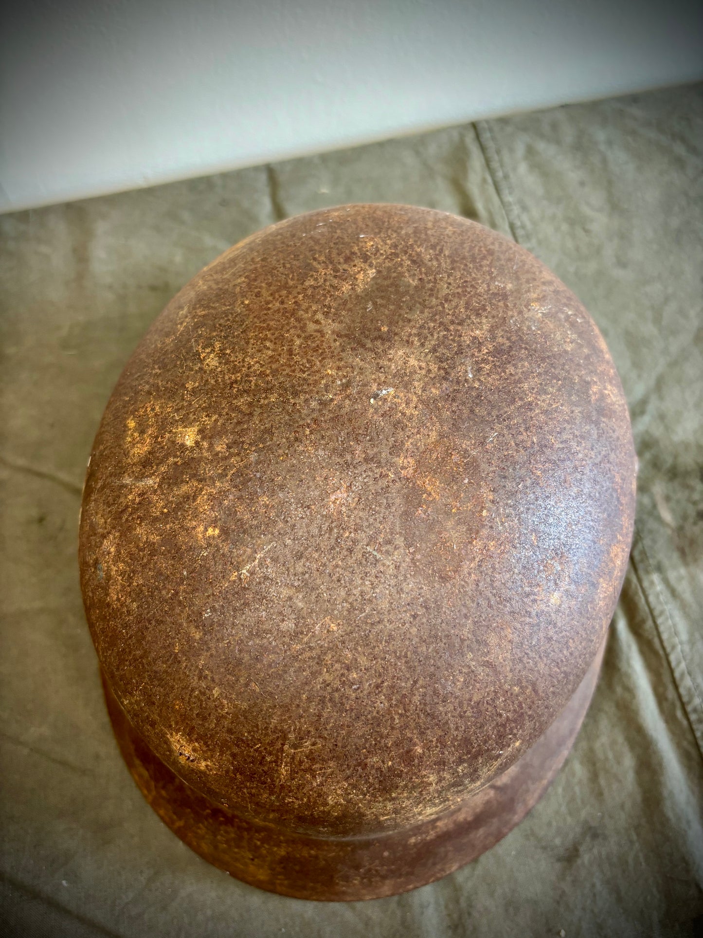 WW2 Battle Damaged Helmet Normandy Find