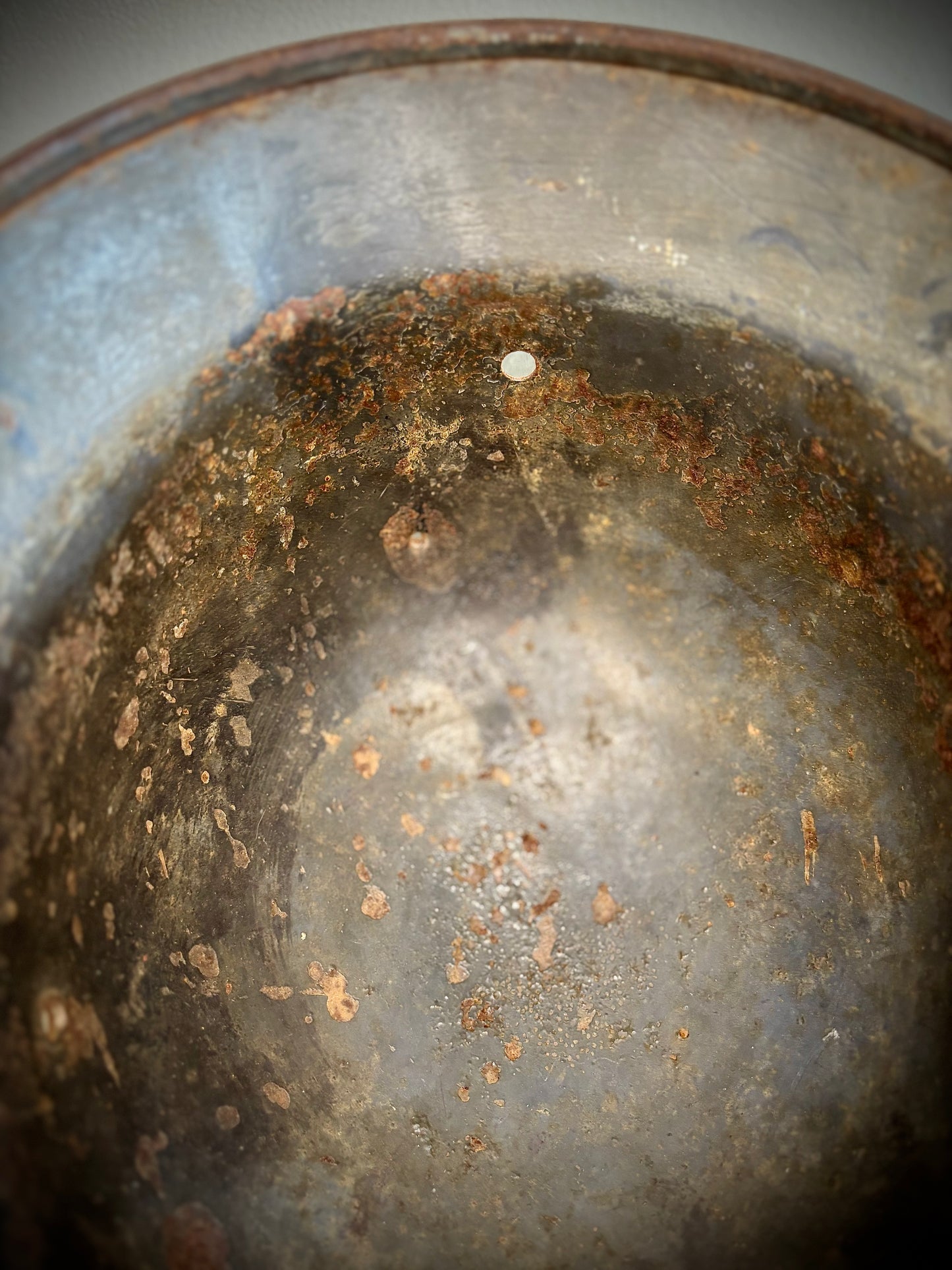 WW2 Battle Damaged Helmet Normandy Find