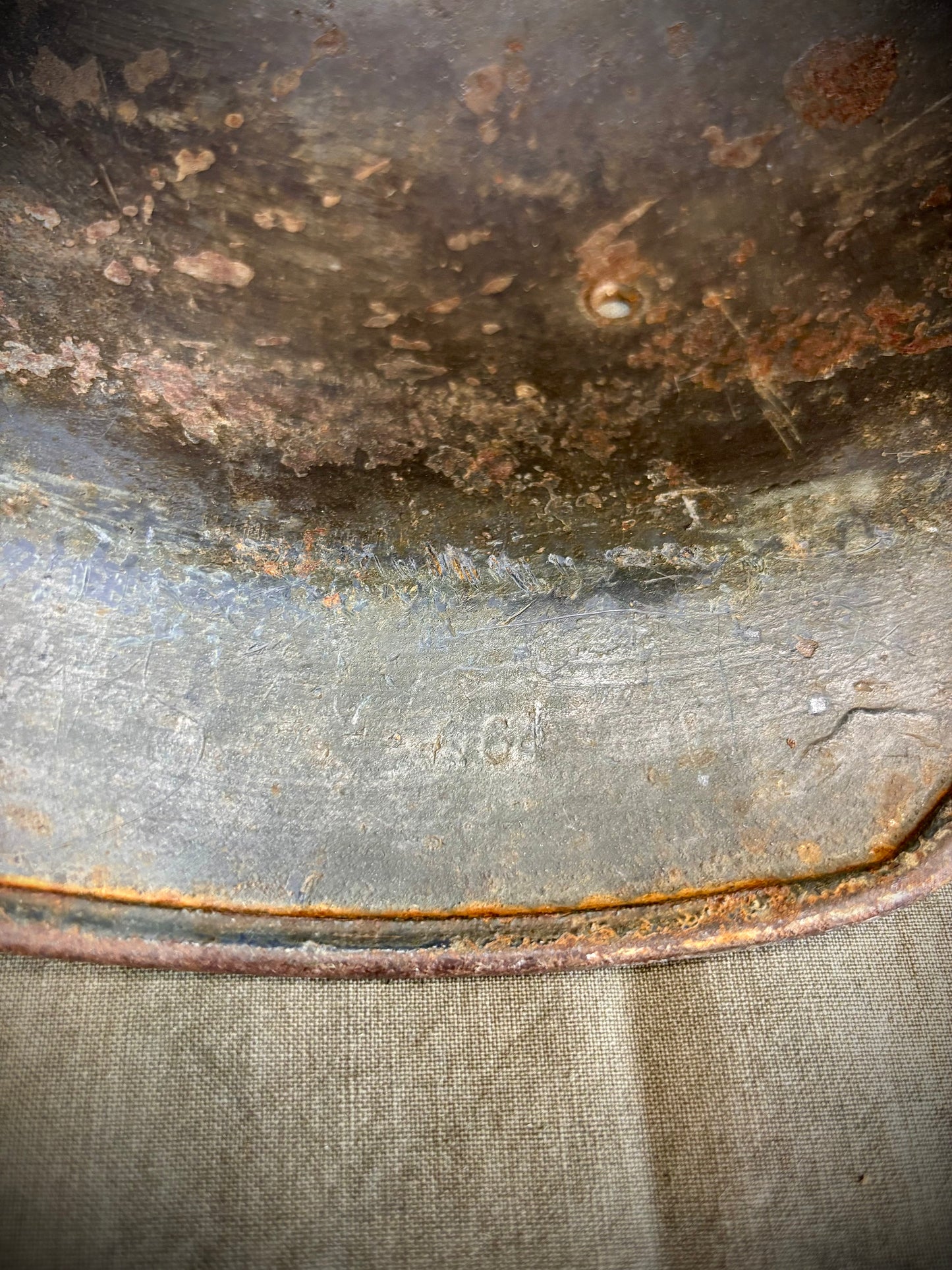 WW2 Battle Damaged Helmet Normandy Find