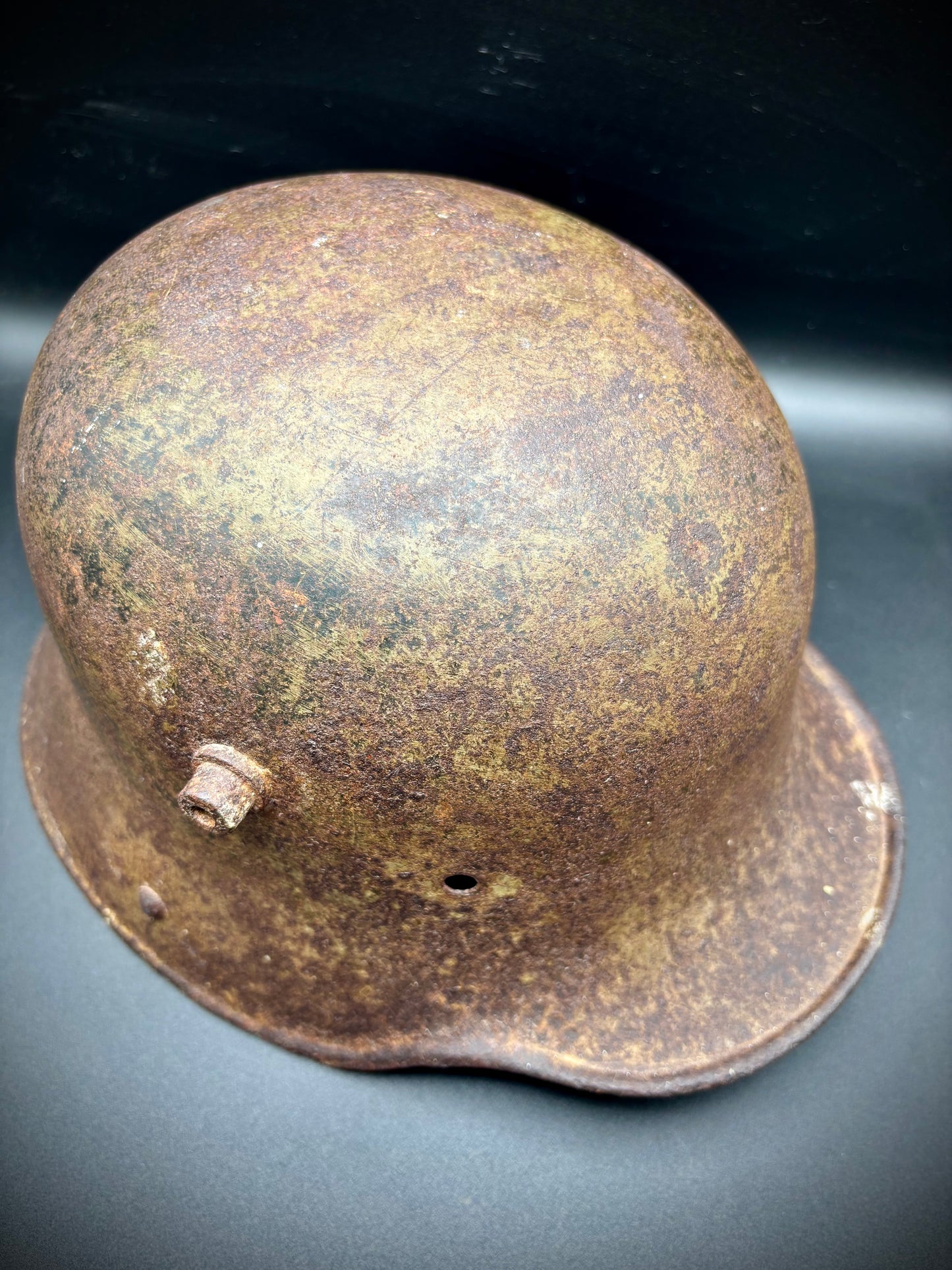 WW1 German M16 Helmet With Camouflage and Name Somme Find