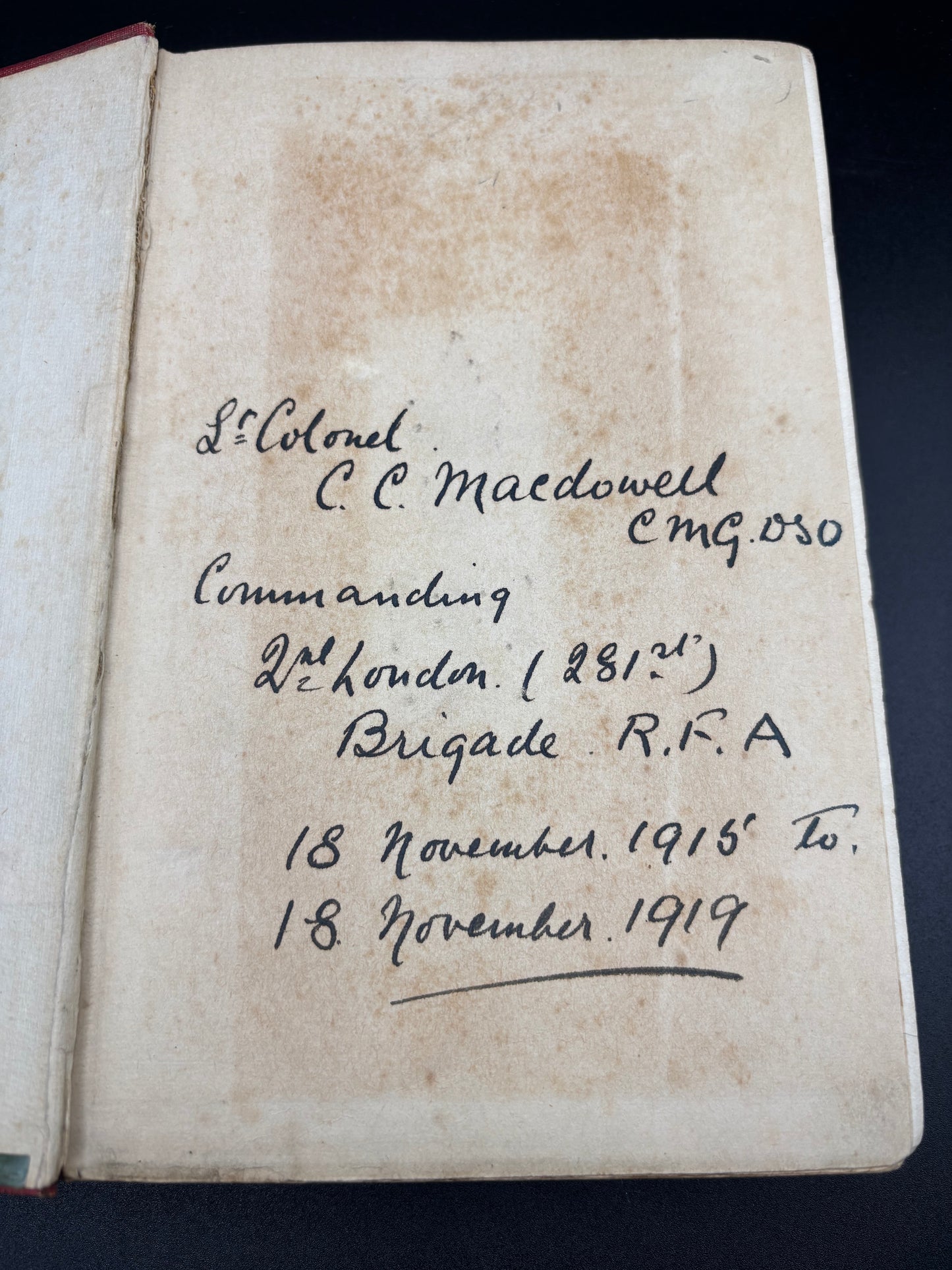 WW1 56th Division History Scrap Book And Signed