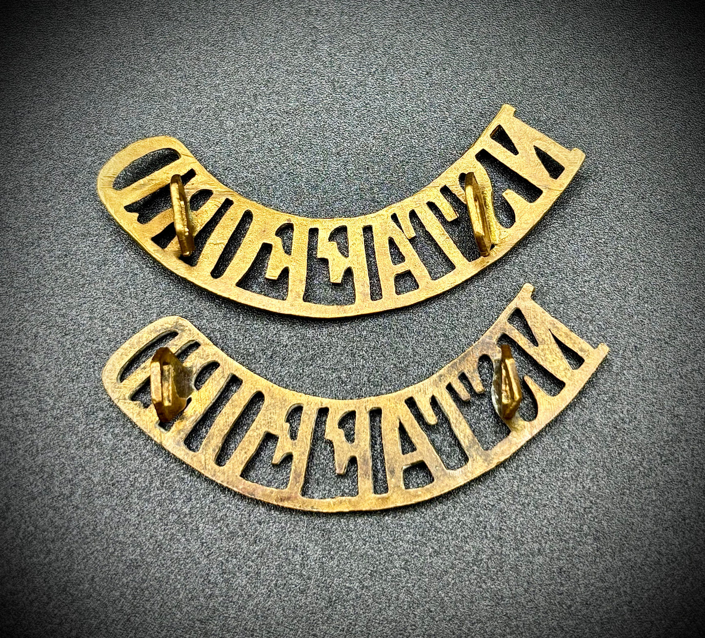 WW1 North Staffordshire Regiment Shoulder Title Pair