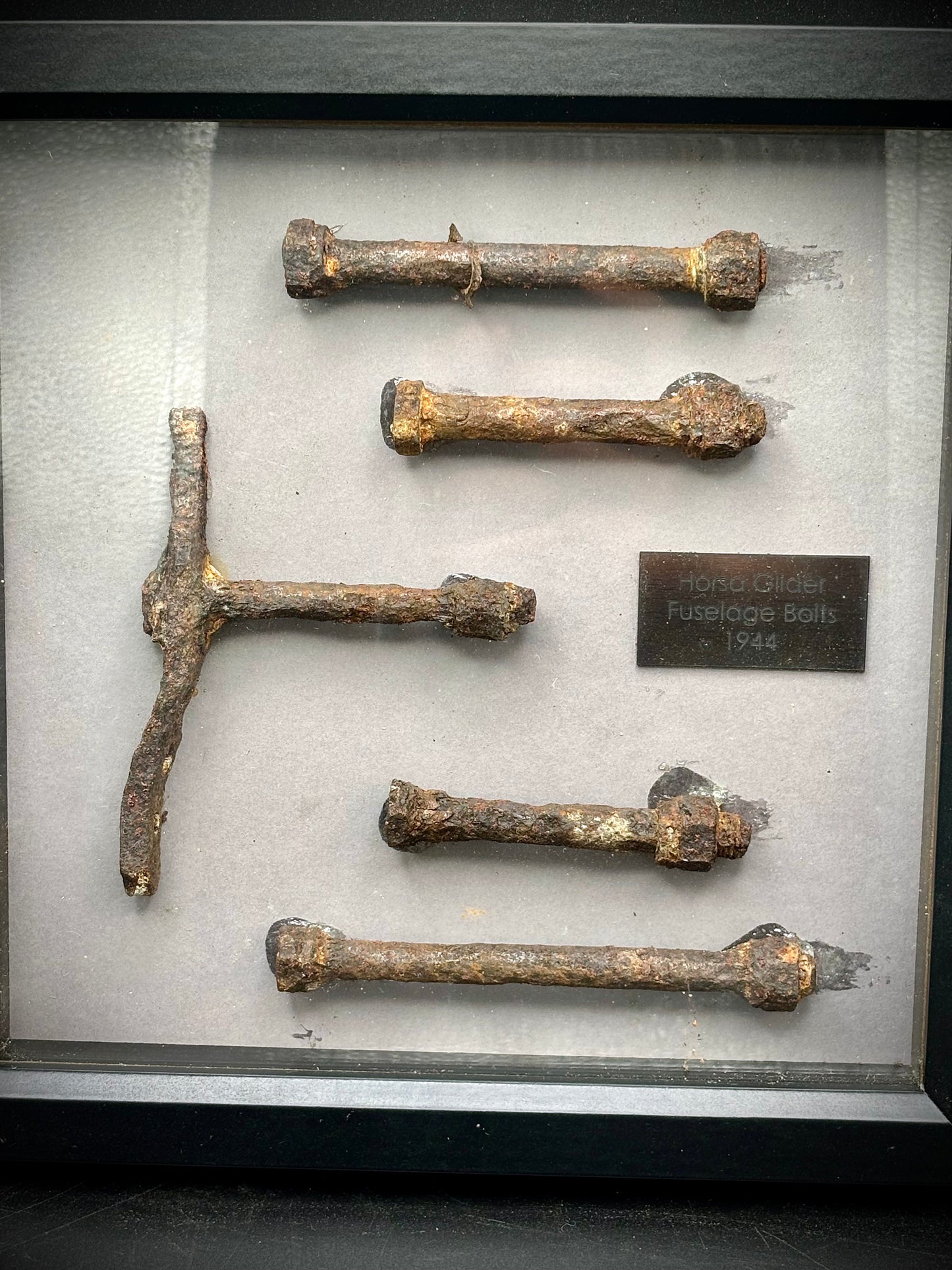 WW2 Arnhem Glider Bolt Relic Display
