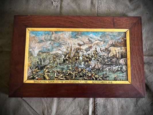 WW1 Painting Of The Attack Of The Hindenburg Line September 1918