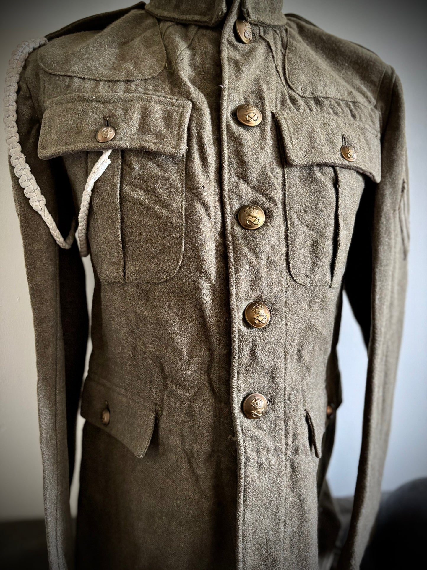 WW1 Helmet, Tunic and Cap 1/5th South Staffordshire Named