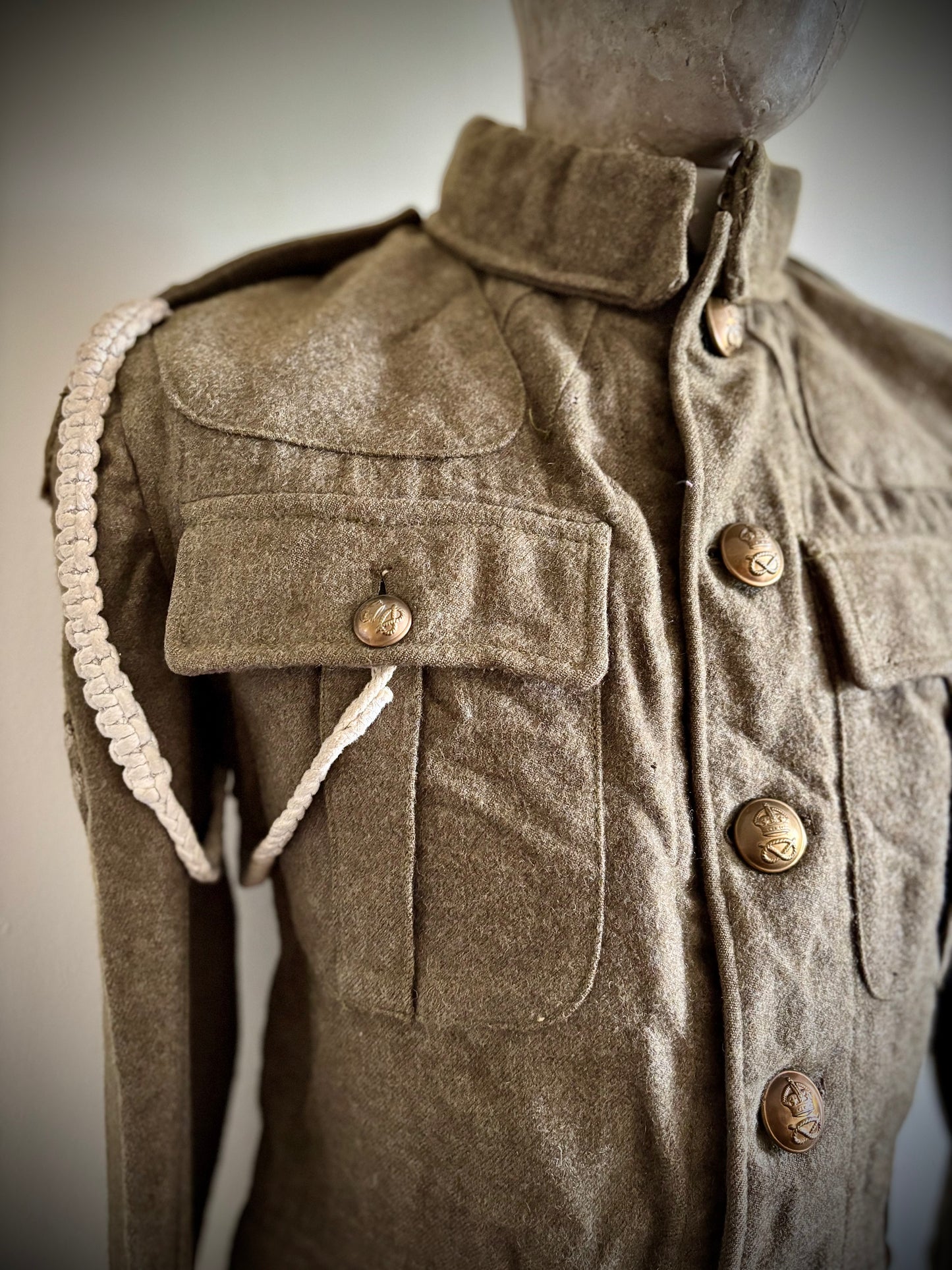 WW1 Helmet, Tunic and Cap 1/5th South Staffordshire Named