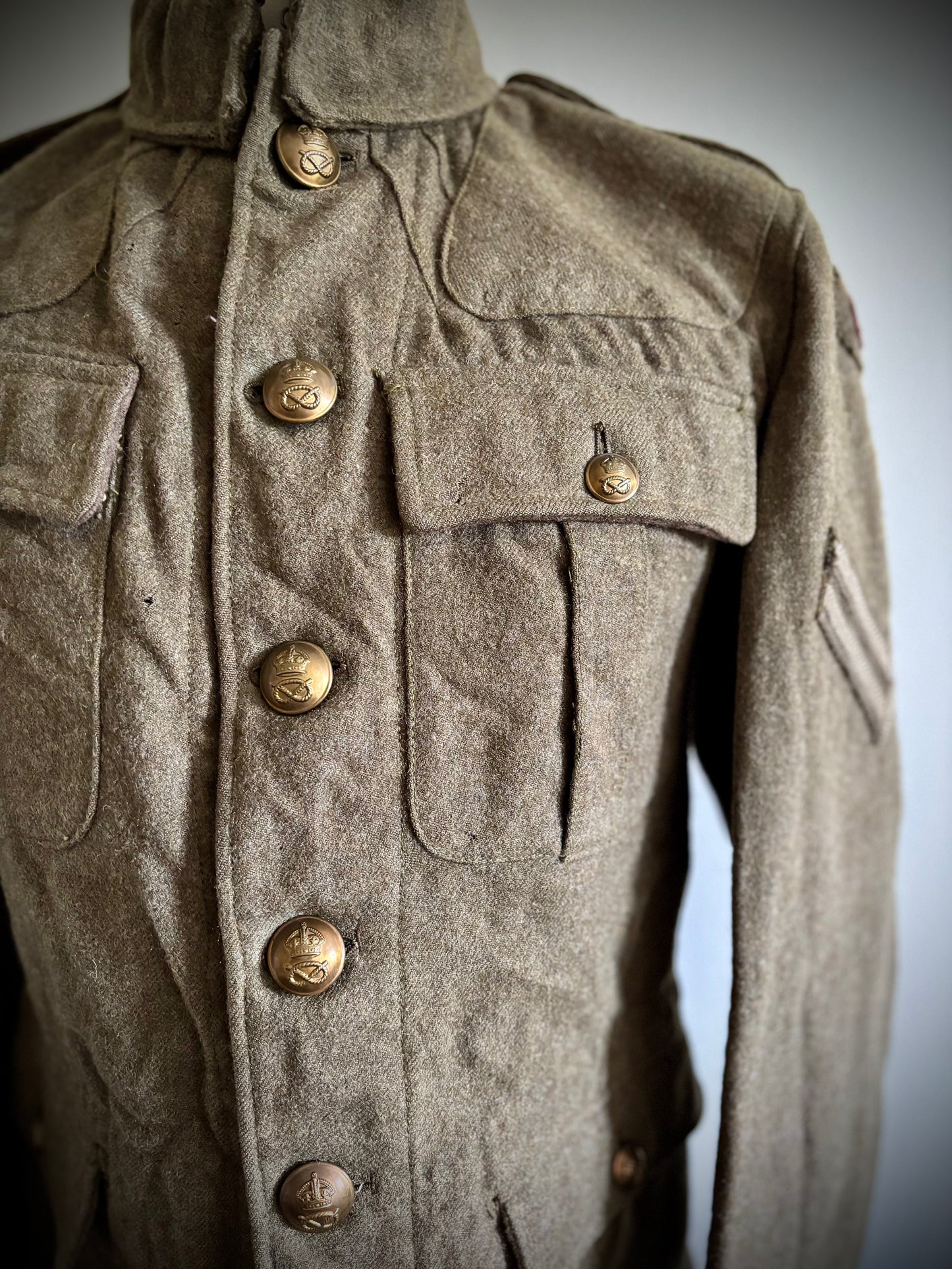 WW1 Helmet, Tunic and Cap 1/5th South Staffordshire Named