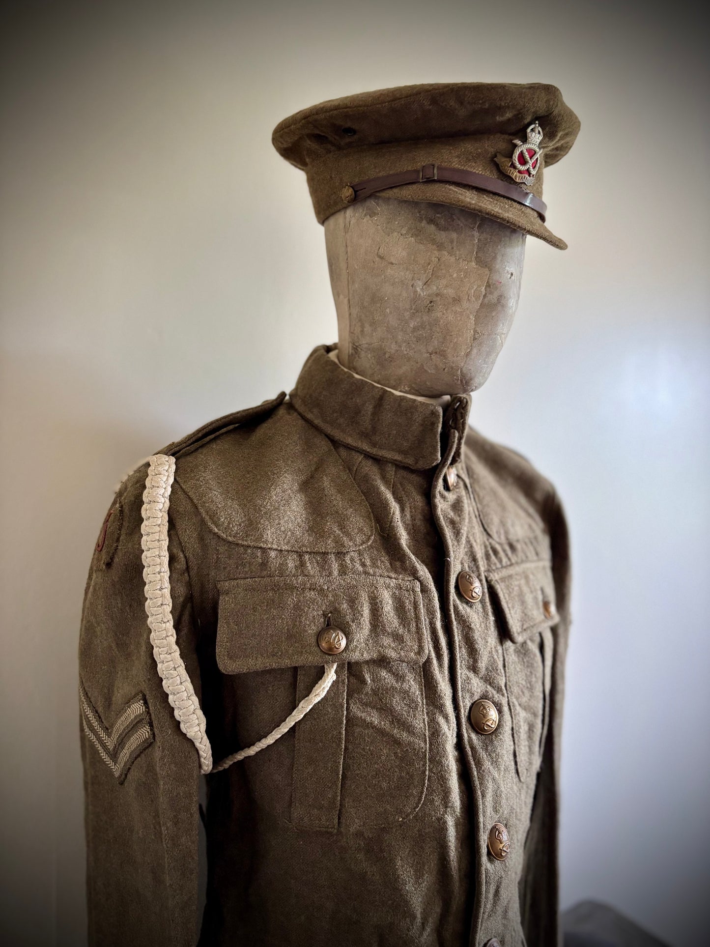 WW1 Helmet, Tunic and Cap 1/5th South Staffordshire Named