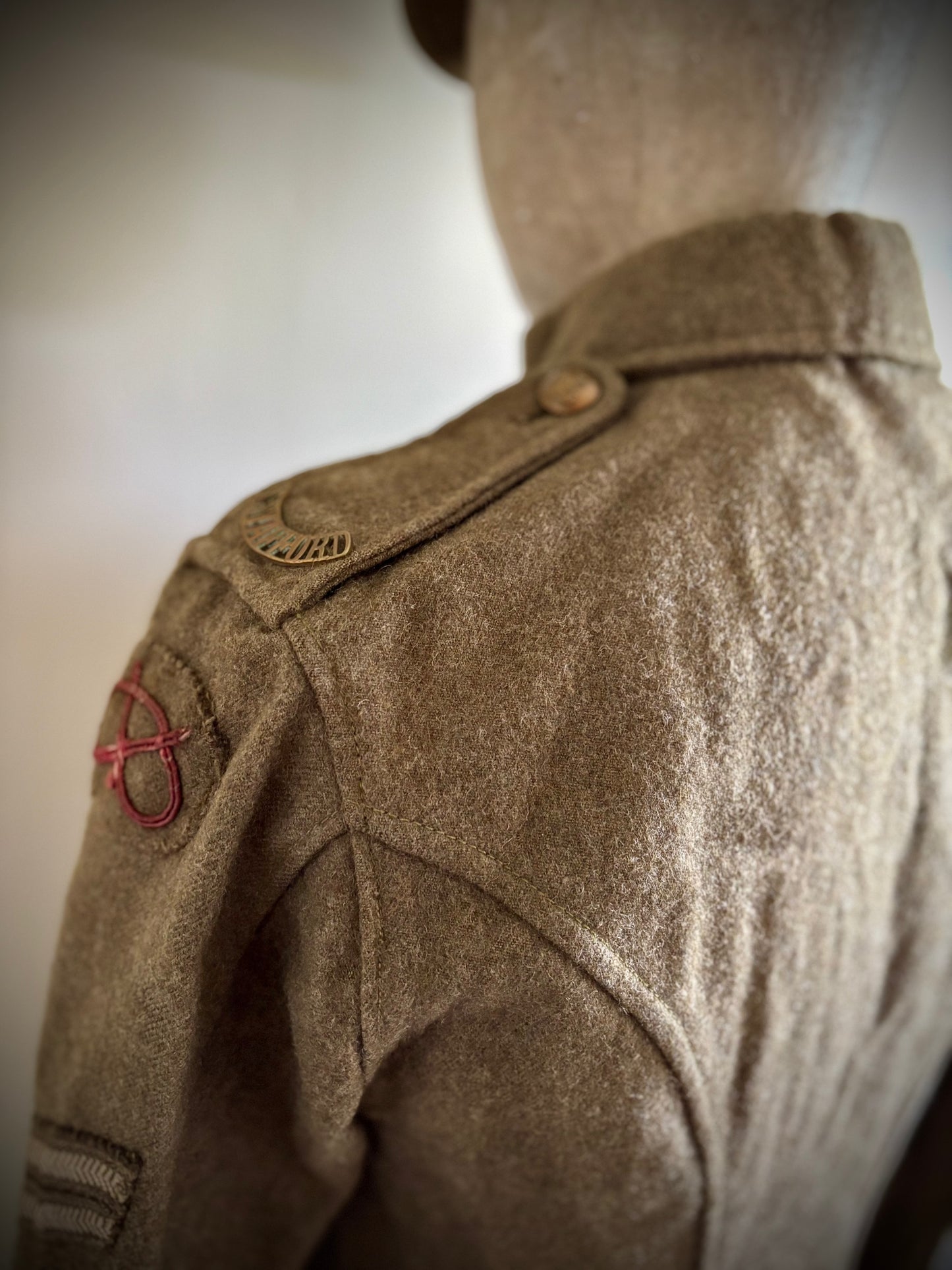 WW1 Helmet, Tunic and Cap 1/5th South Staffordshire Named