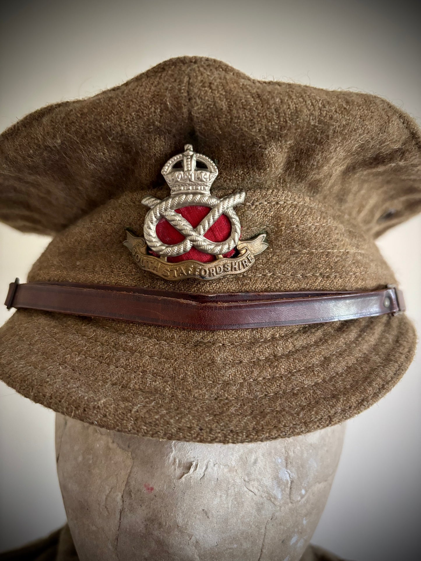 WW1 Helmet, Tunic and Cap 1/5th South Staffordshire Named