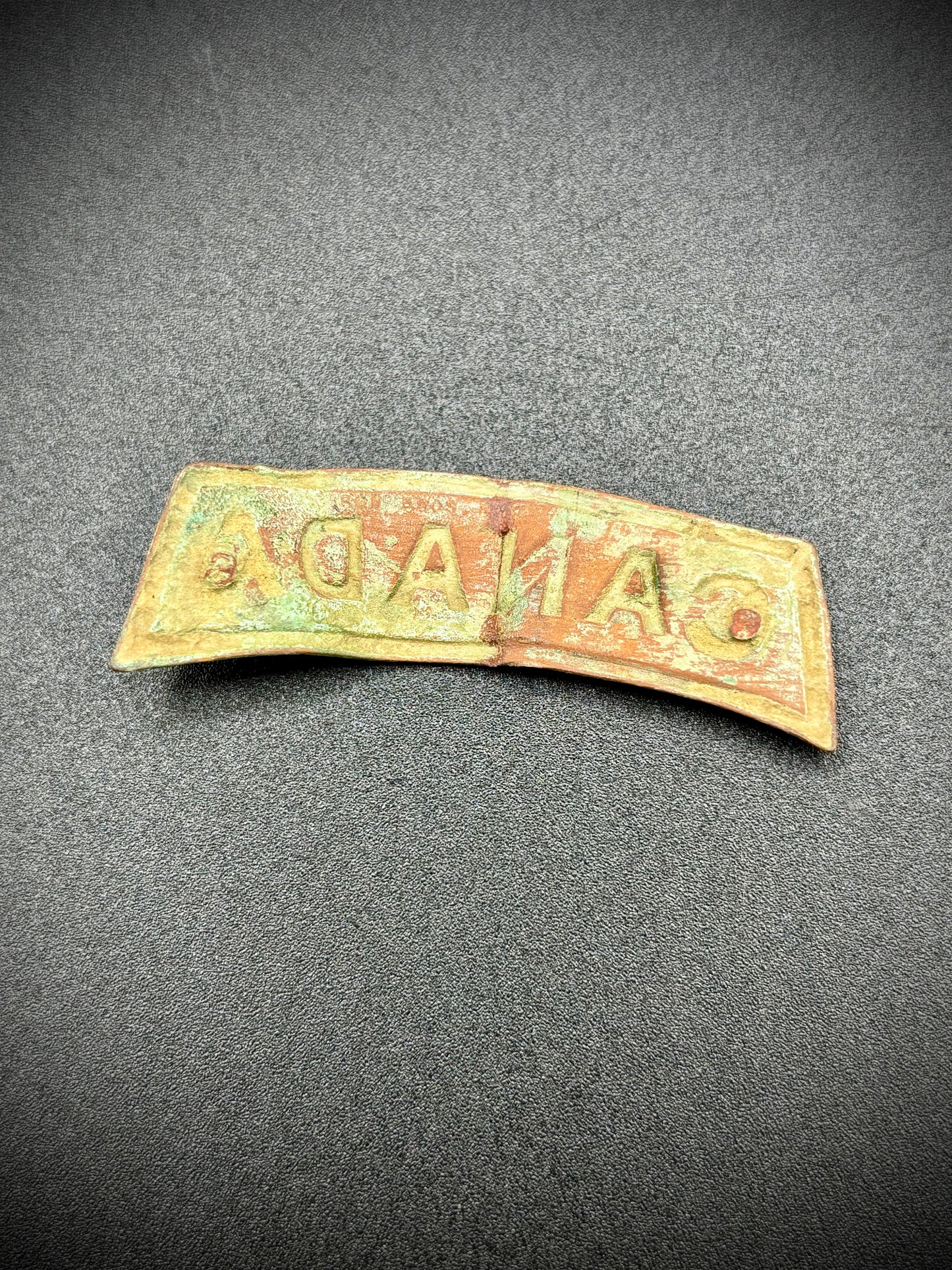 WW1 Canadian Shoulder Title Somme Find