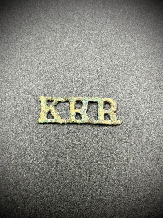WW1 Kings Royal Rifle Corps Shoulder Title Somme Find