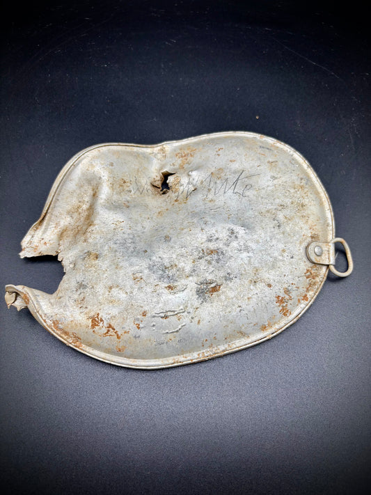 WW1 American Mess Tin Lid Battle Damaged