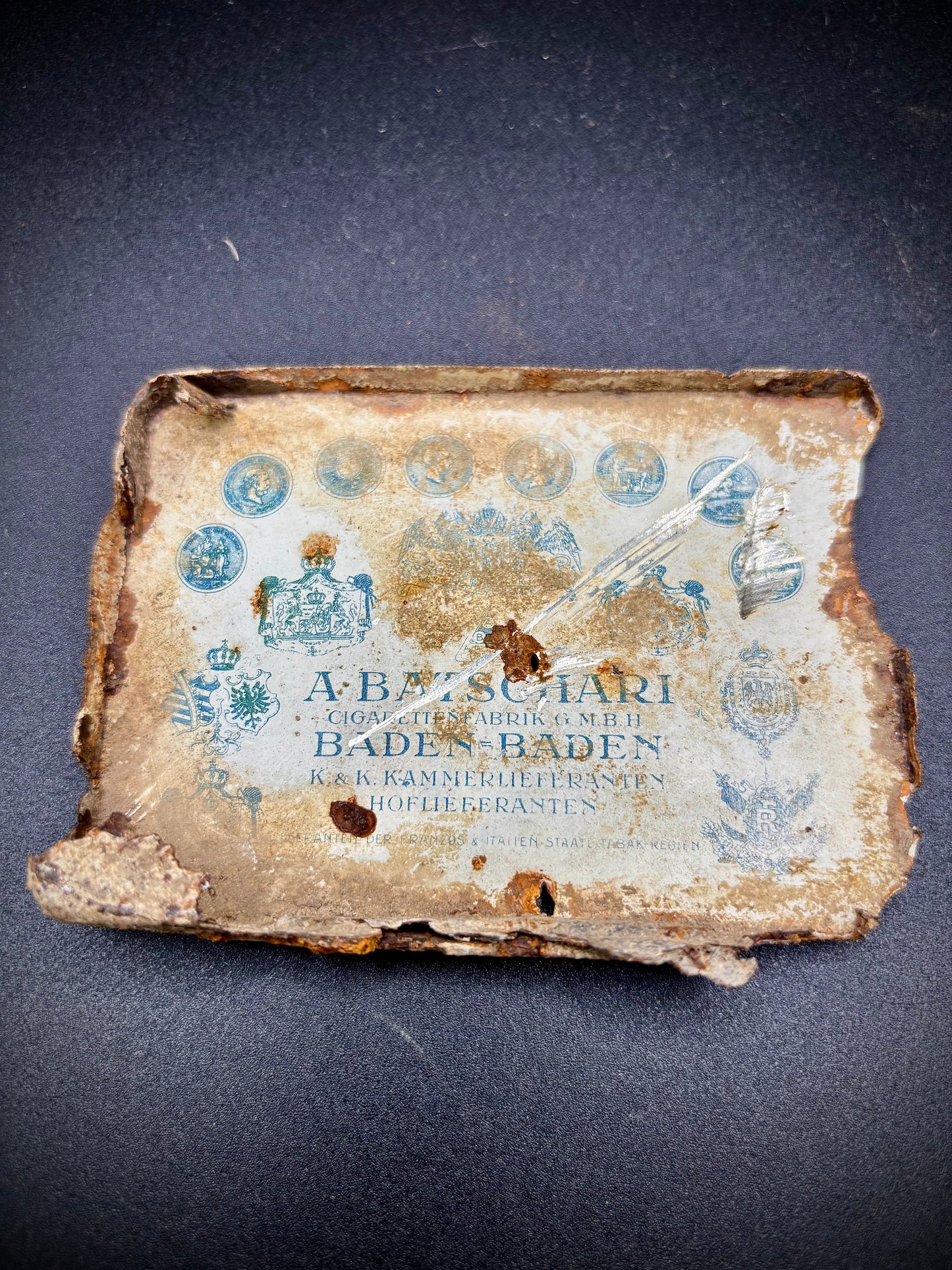 WW1 German Cigarette Tin Lid Somme Find