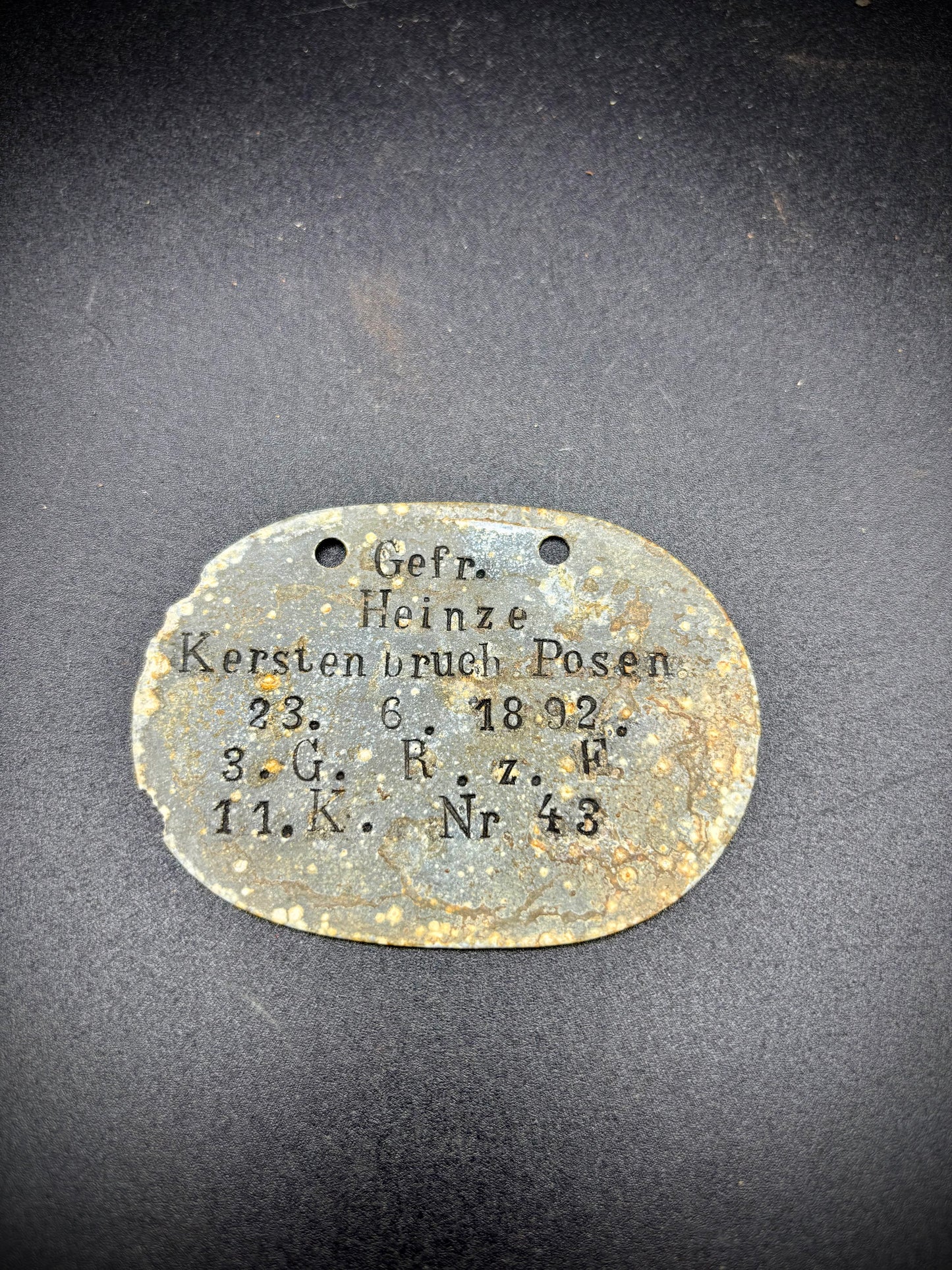 WW1 German Identity Disk Somme Find