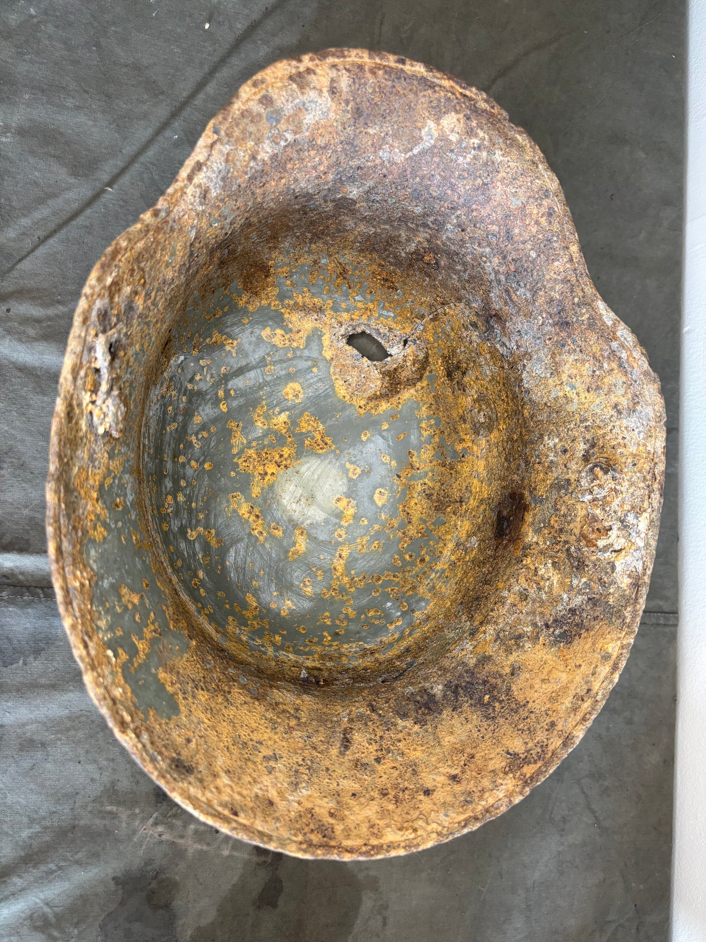 WW1 Battle Damaged M16 German Helmet Somme Find