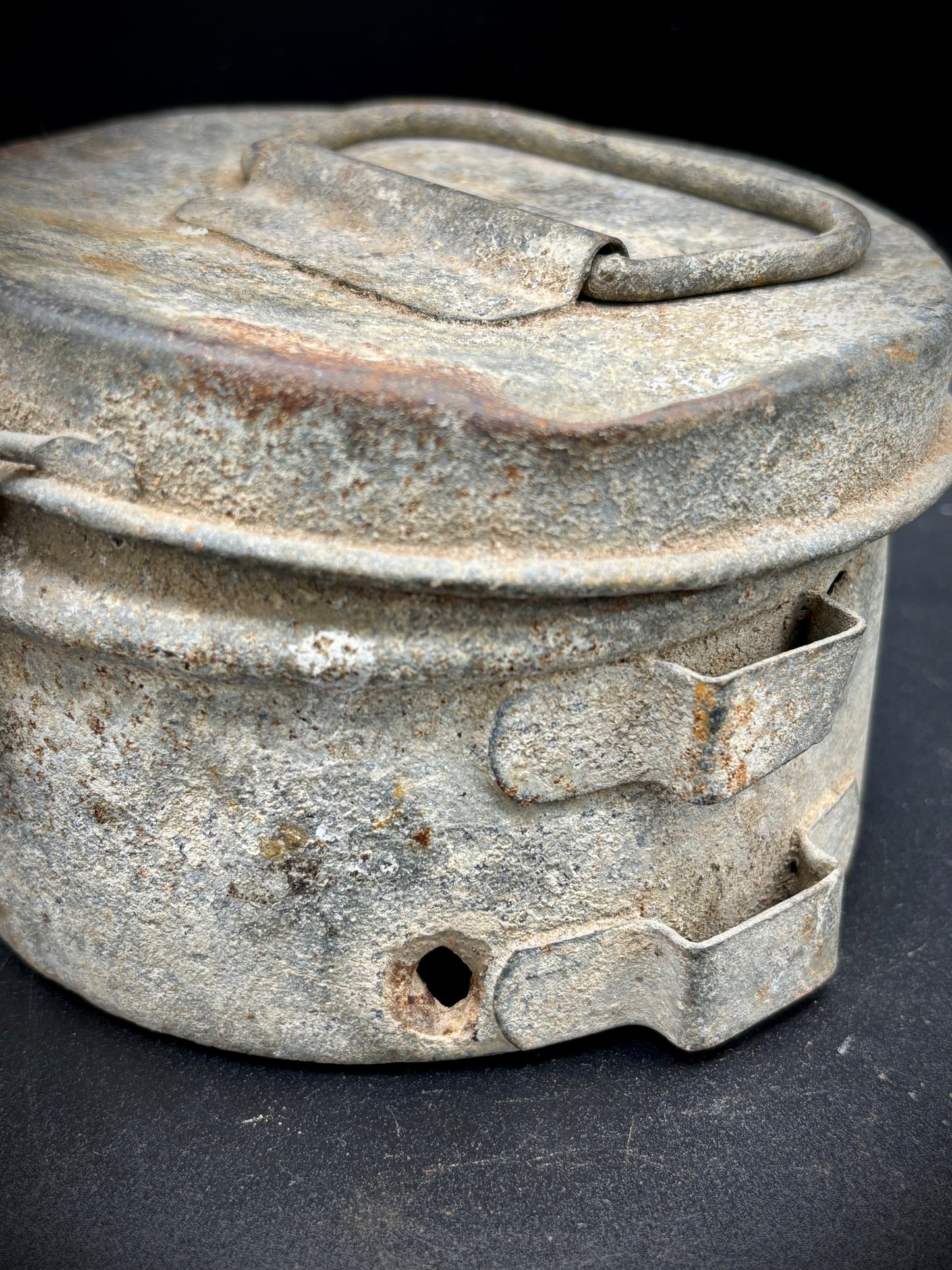WW1 German Grease Tine Battle Damaged Somme Find