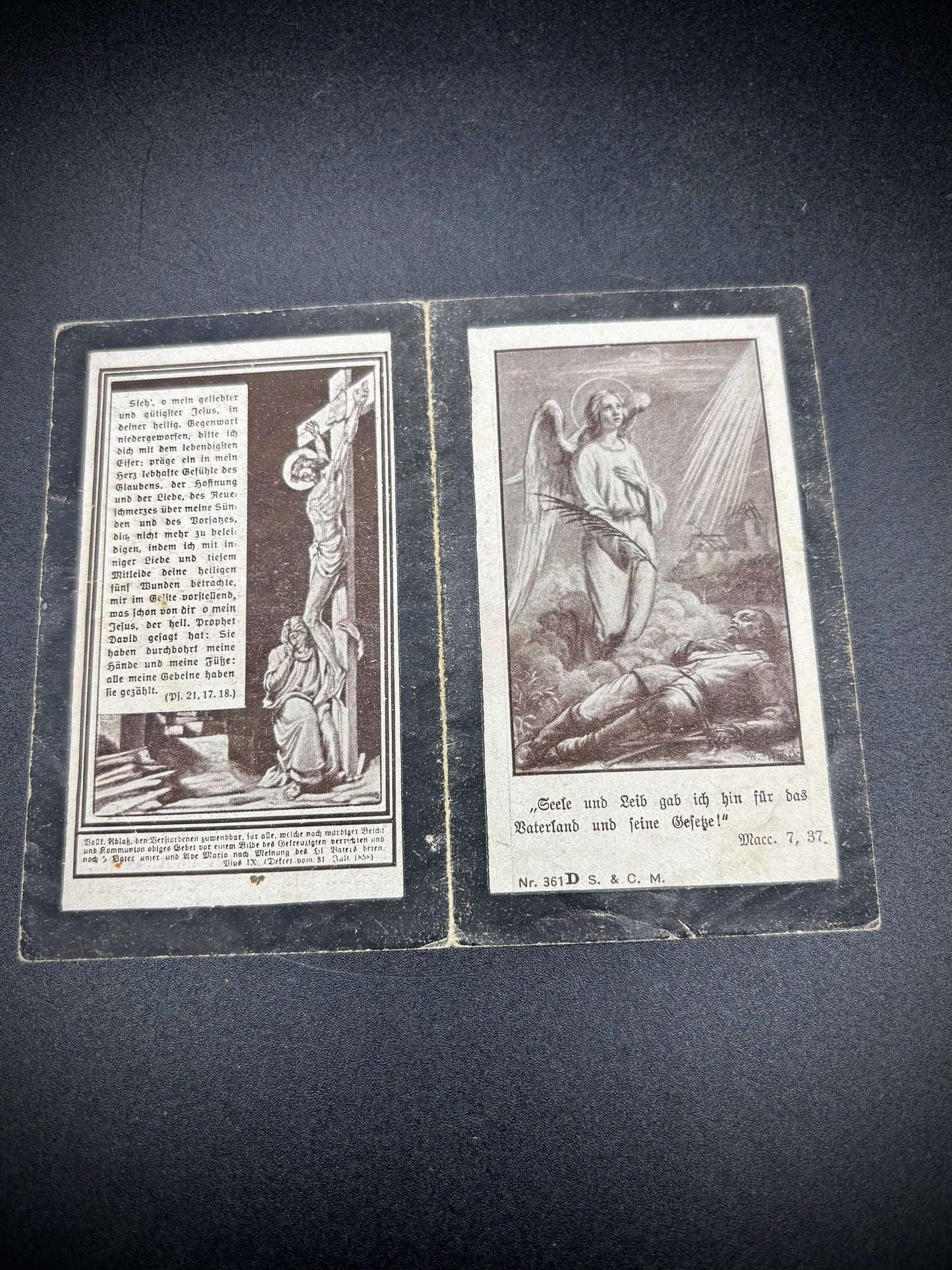 WW1 German Memorial Card 26th Bavarian Infantry Regiment Hindenburg Line