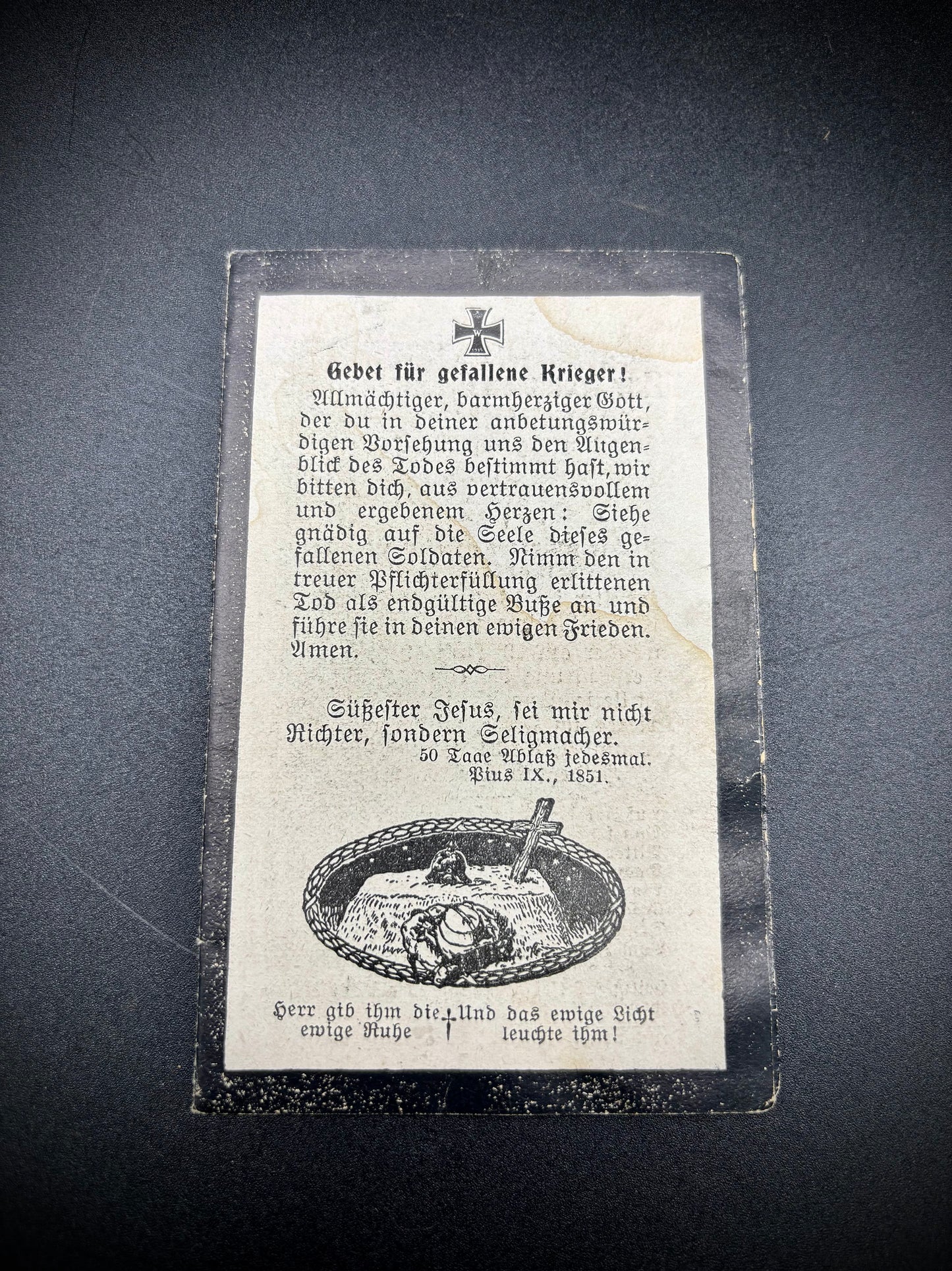 WW1 German Memorial card 16th Bavarian Reserve Infantry