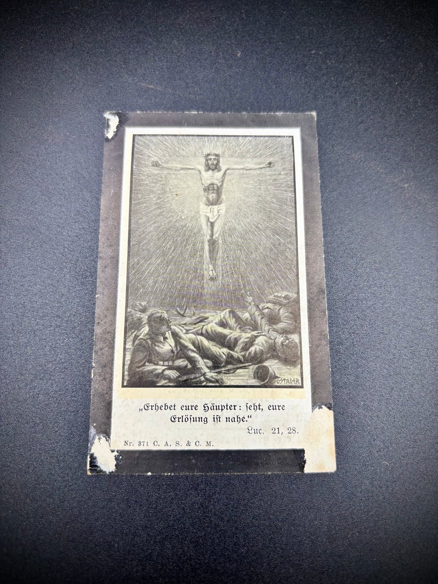 WW1 German Memorial Card Mametz Somme