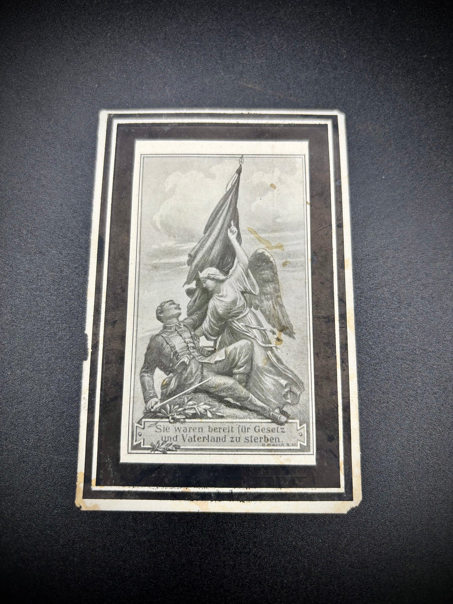 WW1 German Memorial Card Romania 1916