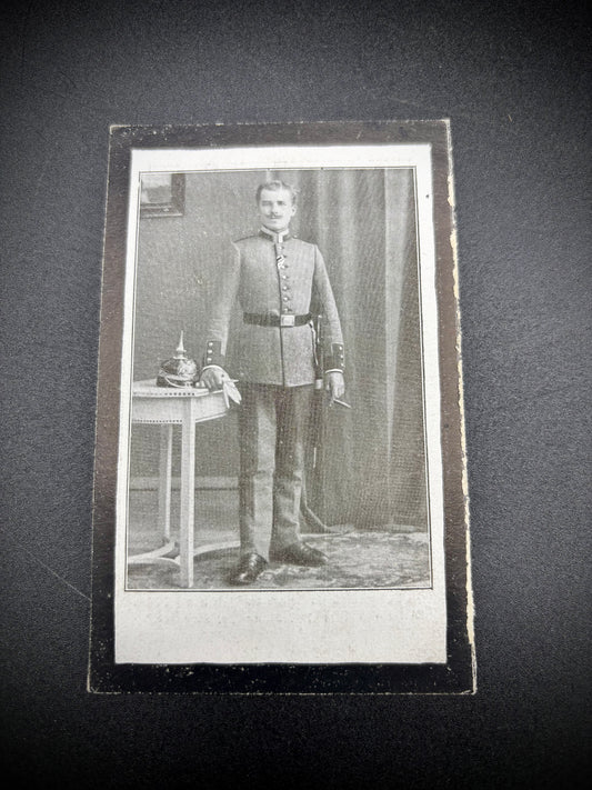 WW1 German Memorial Card Cross of Merit, Iron Cross recipient St Quentin