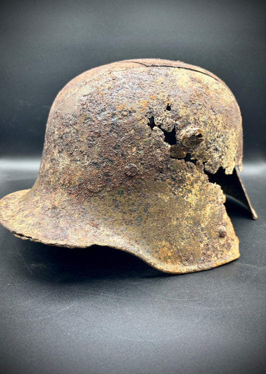 WW1 German Helmet Somme Find With Paint