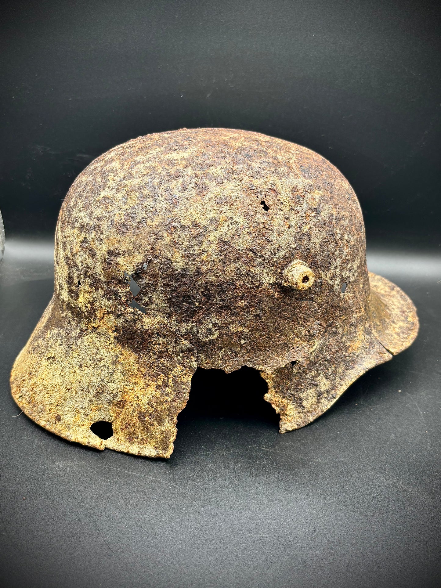 WW1 German Helmet Somme Find With Paint