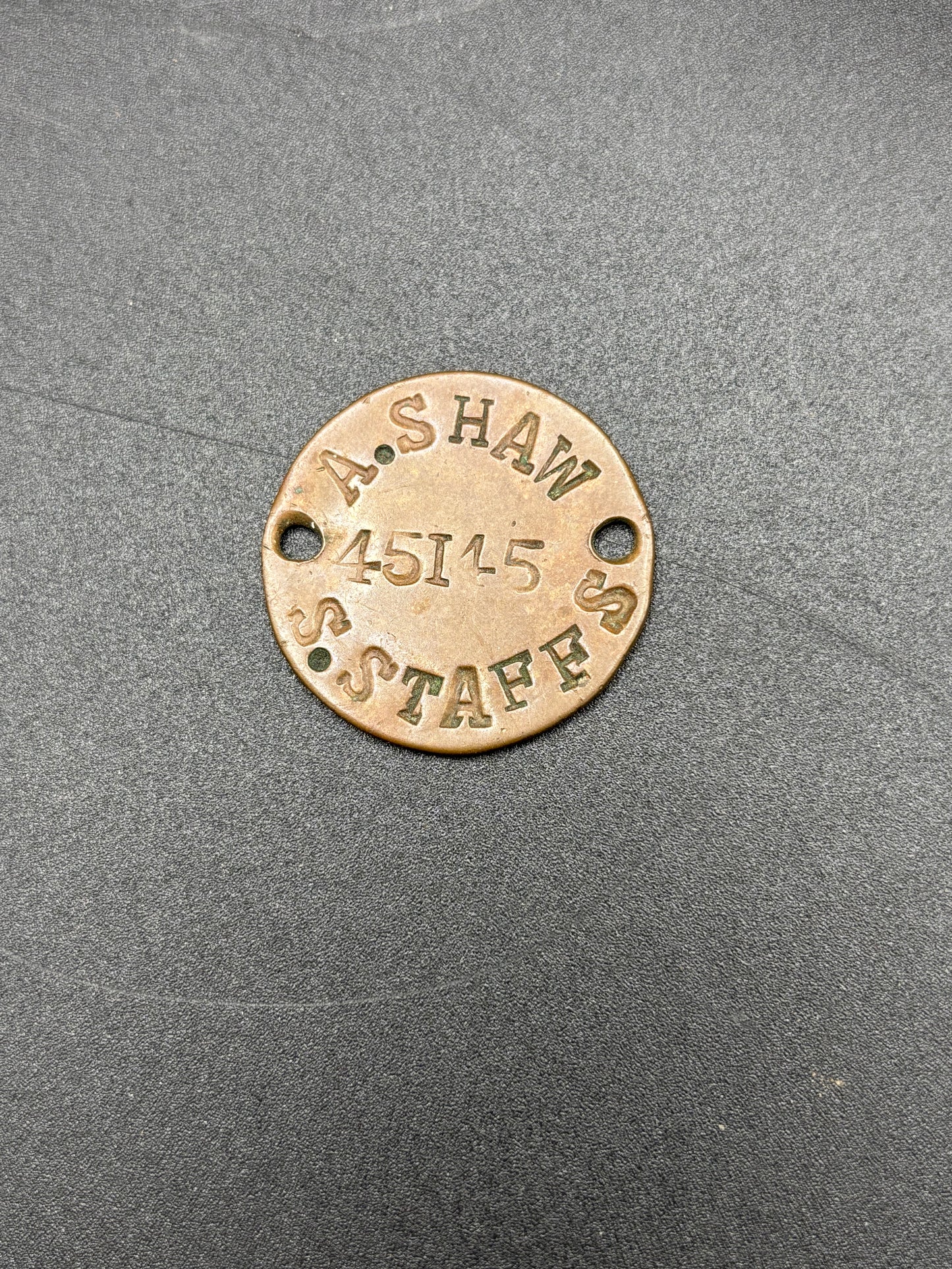 WW1 Identity Disk Trench Art South Staffordshire Regiment