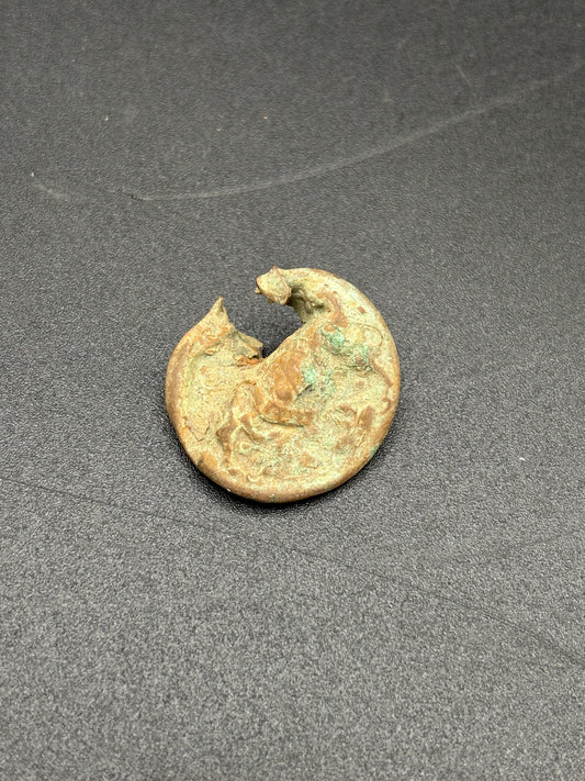 WW1 Bullet Damaged Button Somme Find