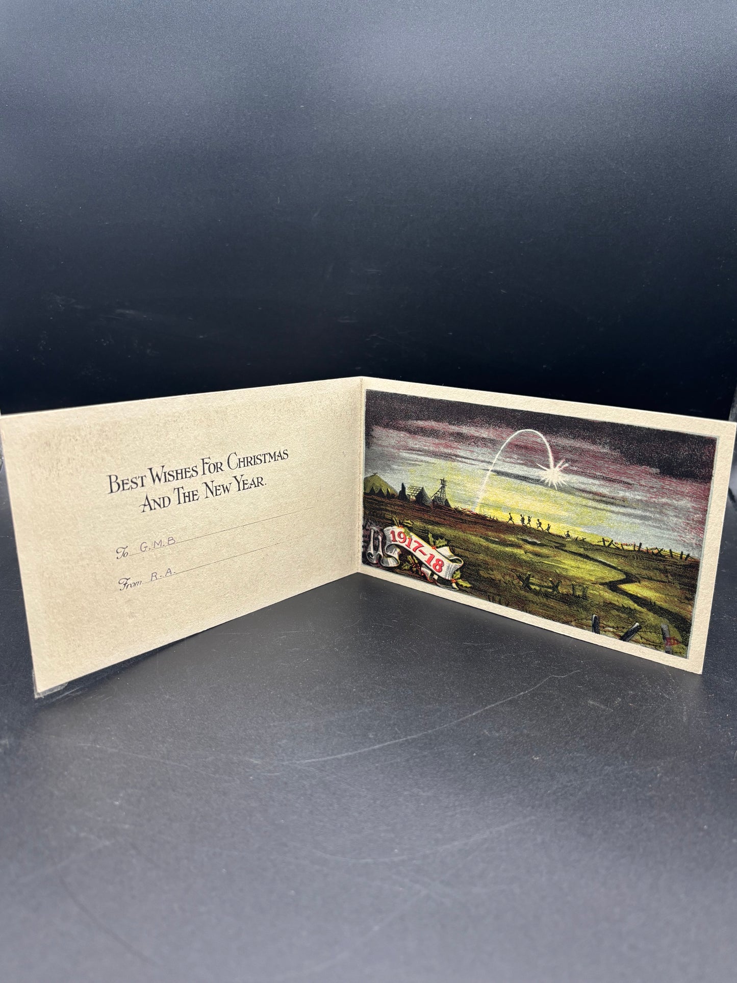 WW1 46th Division Christmas Postcard And Envelope 1917