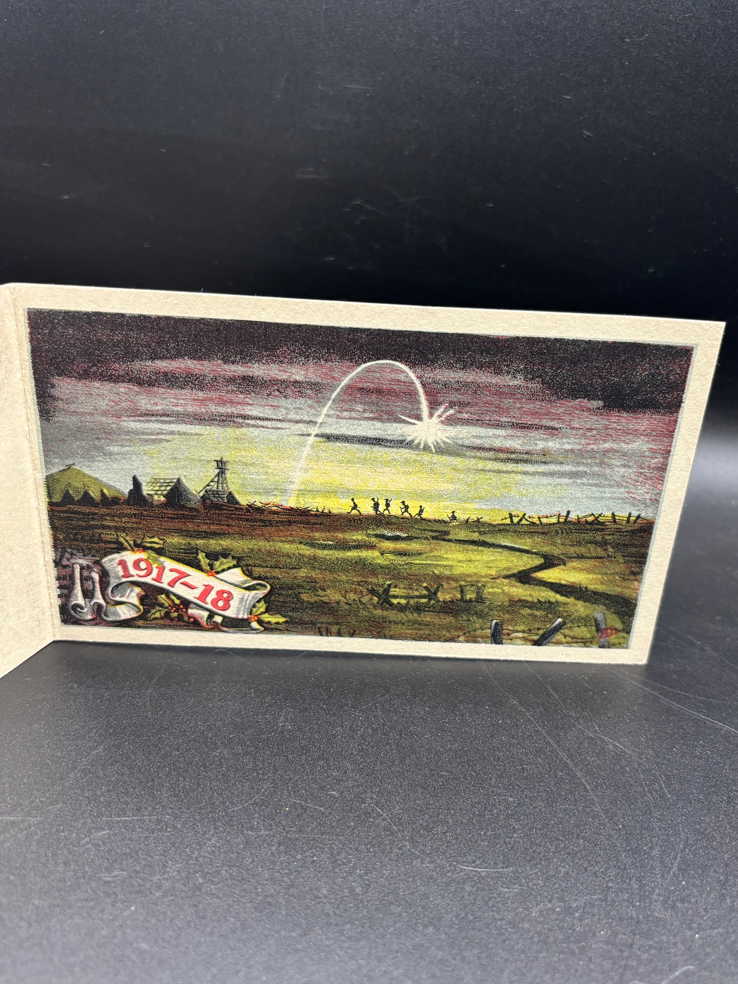 WW1 46th Division Christmas Postcard And Envelope 1917