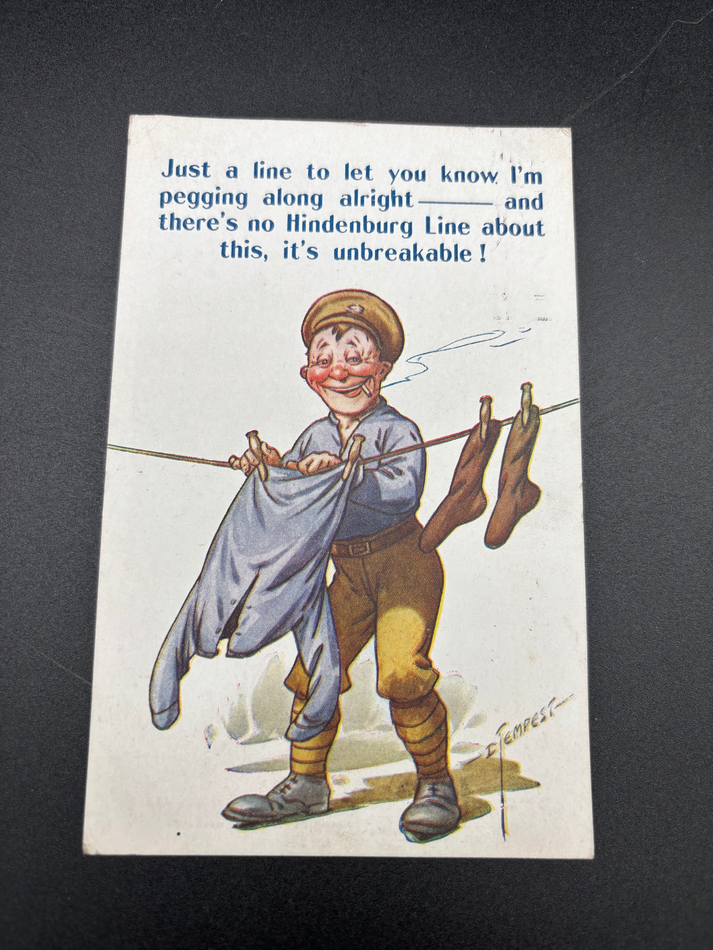 WW1 Hindenburg Line Comic Postcard