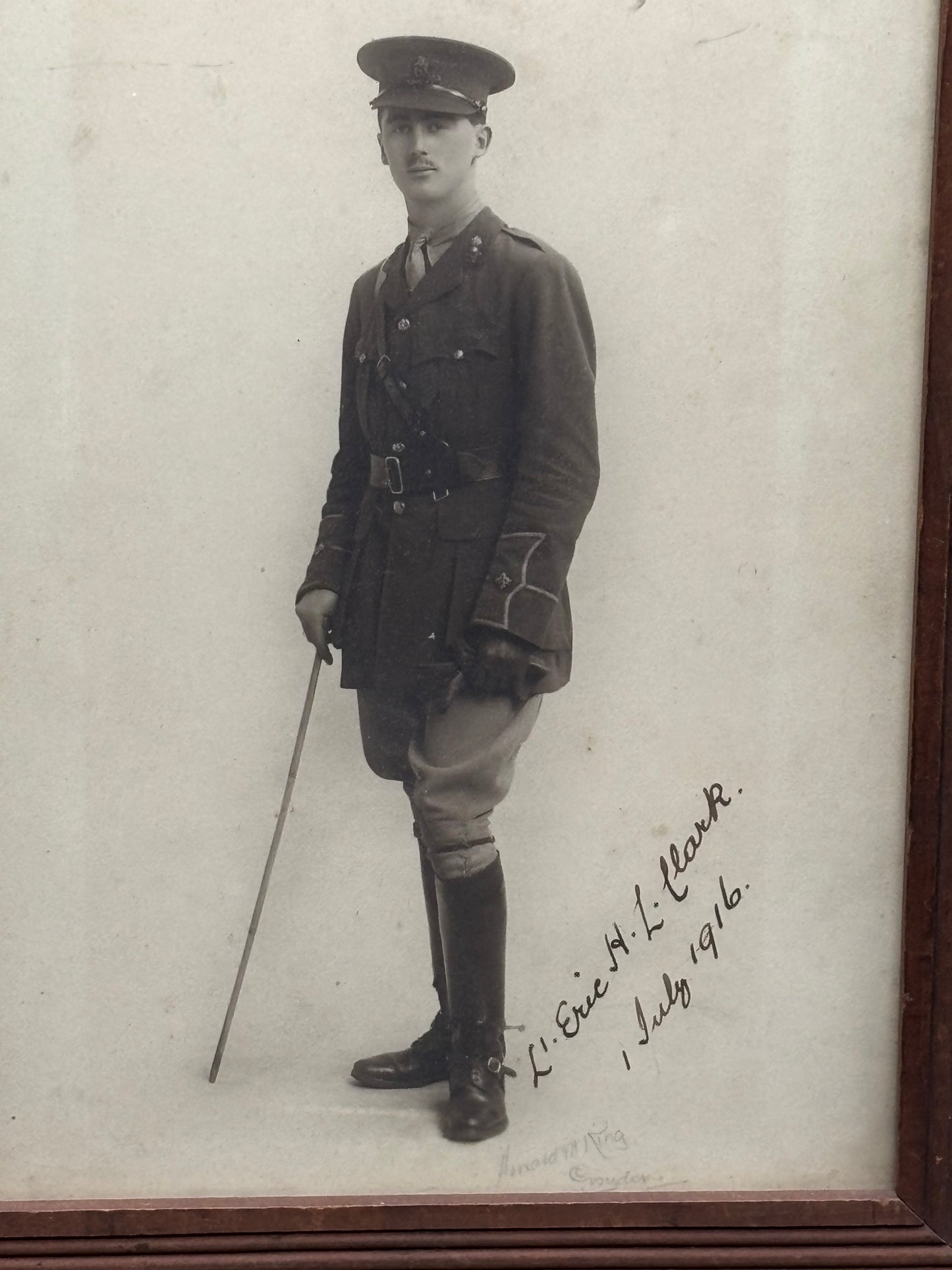 WW1 Royal Artillery Officer Photograph 1st July Casualty Named