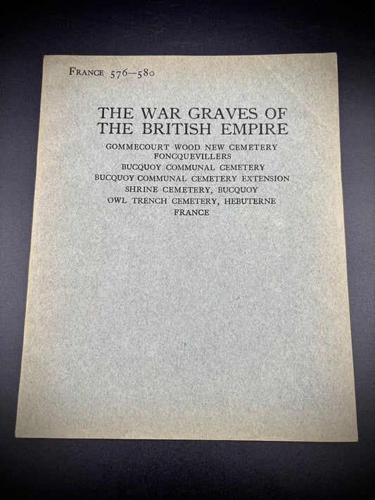 WW1 CWGC Book Of Cemeteries In And Around Gommecourt