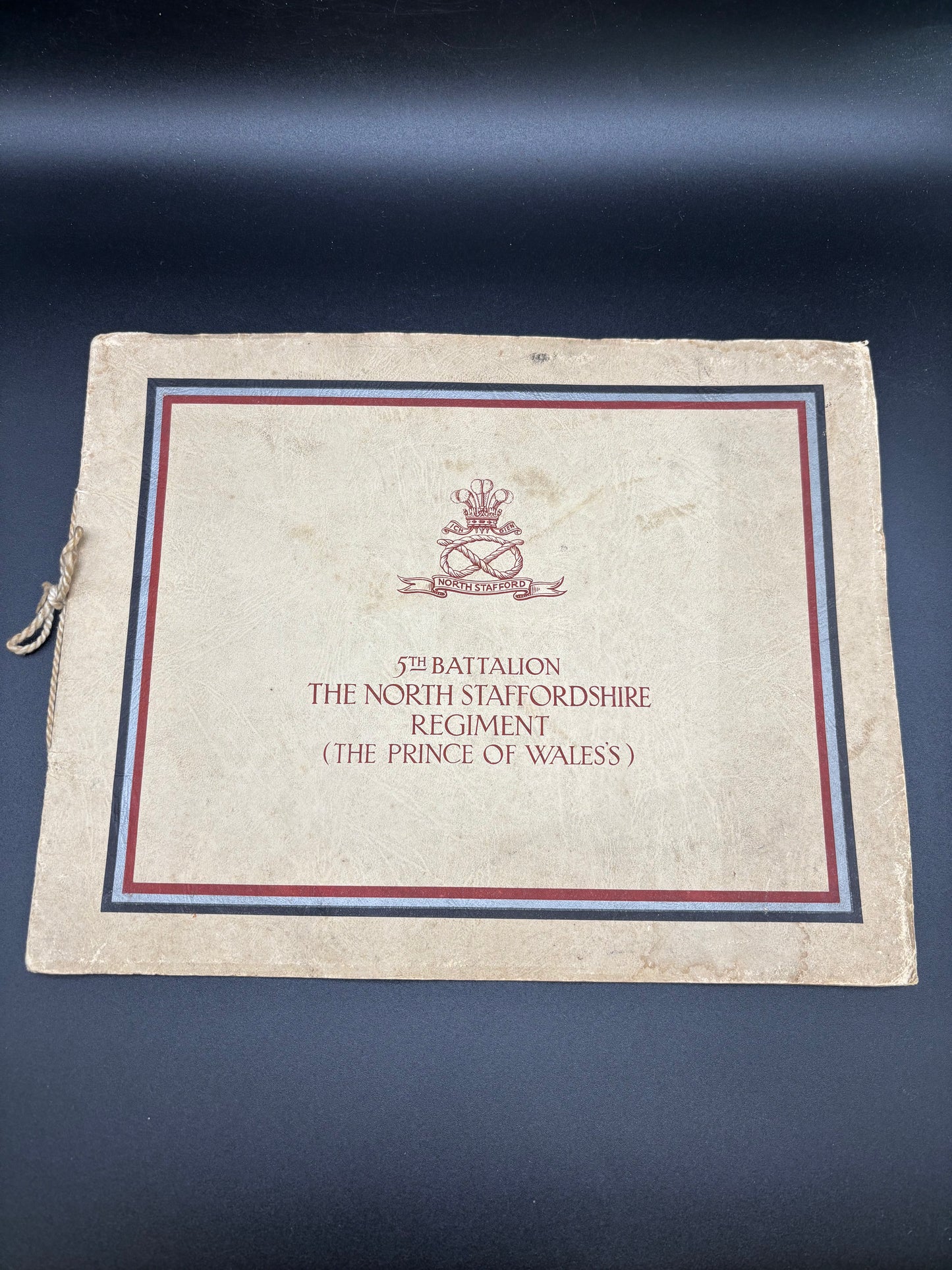 WW1 Memorial Book To The 5th North Staffordshire Regiment