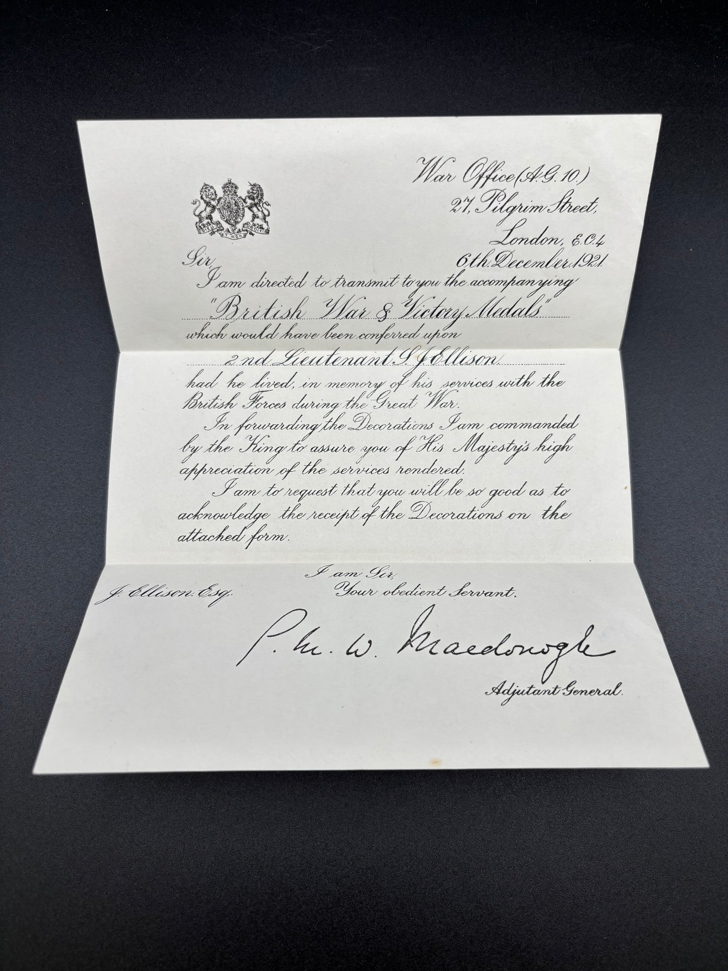 WW1 5th South Staffordshire Regiment 1st July 1916 Casualty Lot Unique!