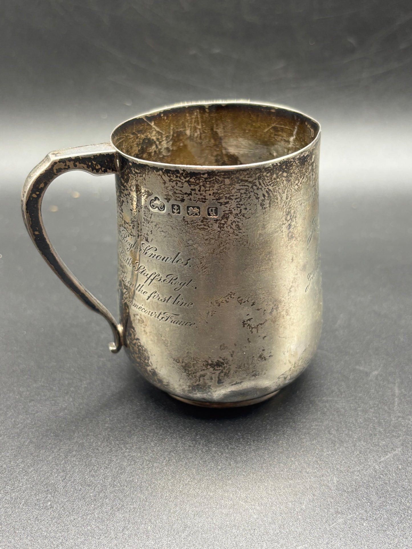 WW1 Silver Cup Gommecourt Casualty 1st July 1916 South Staffordshire Officer